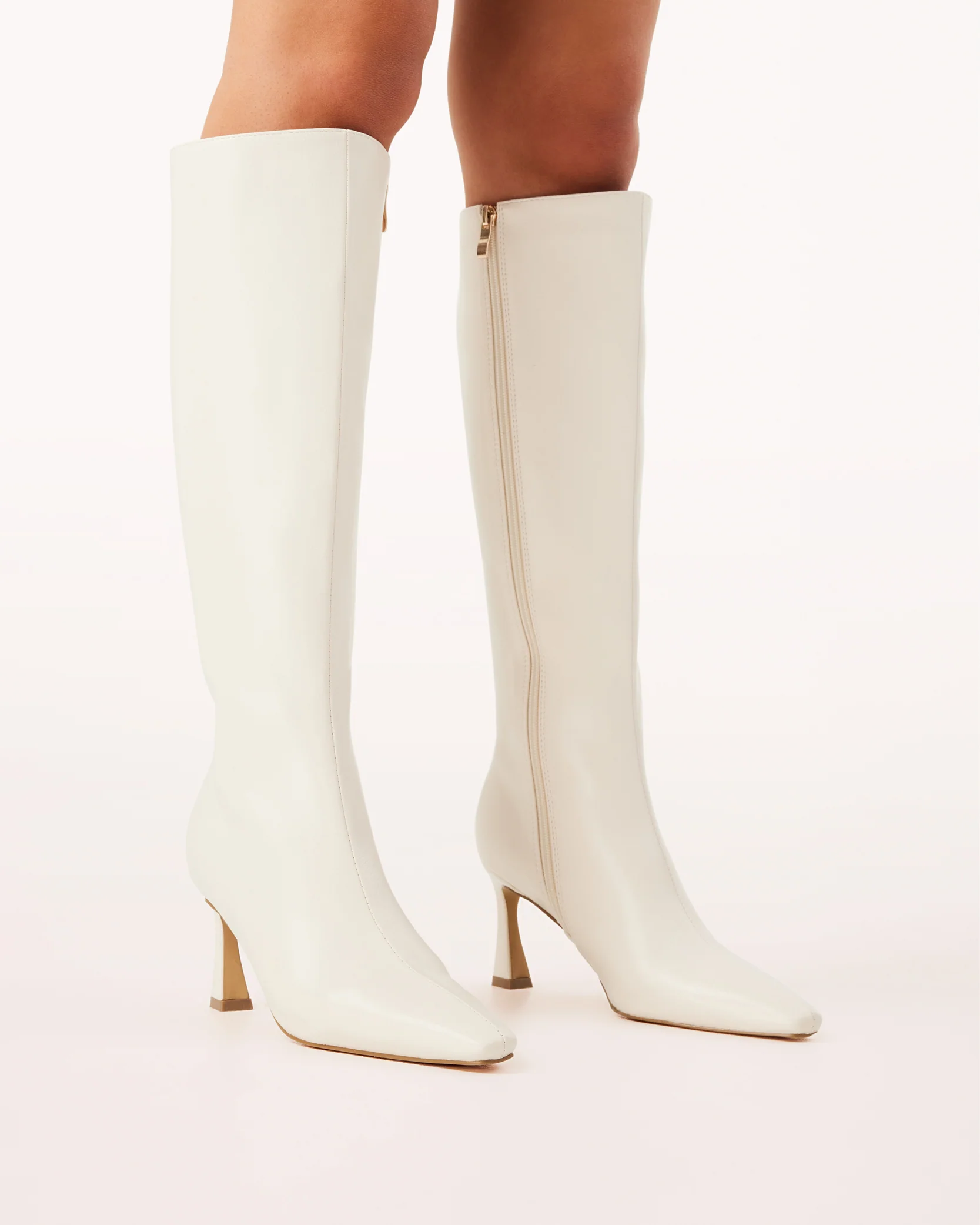 Shyla Knee High Boots - Ivory - Image 3