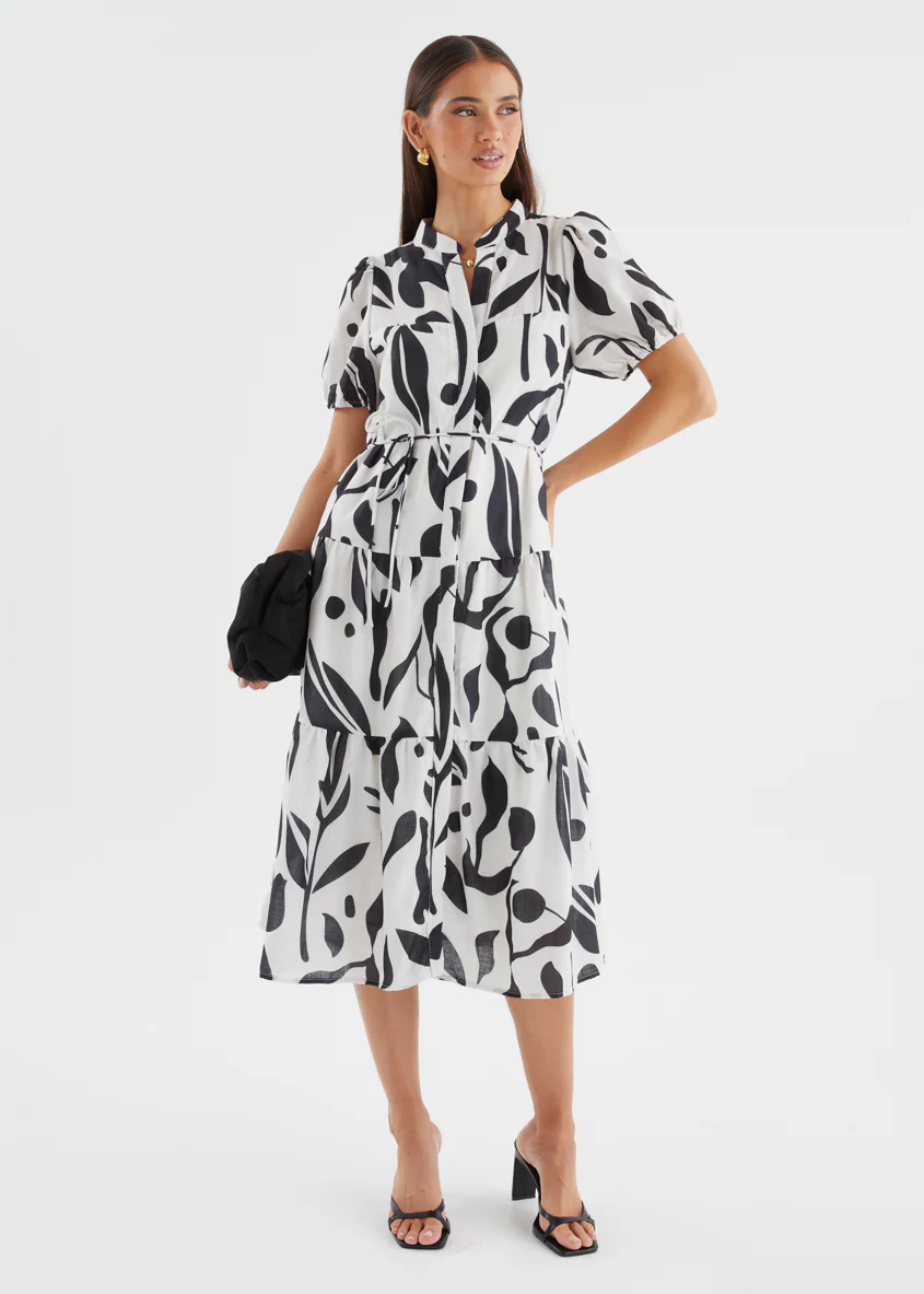 Sidney Maxi Dress - Black Abstract - Image 10