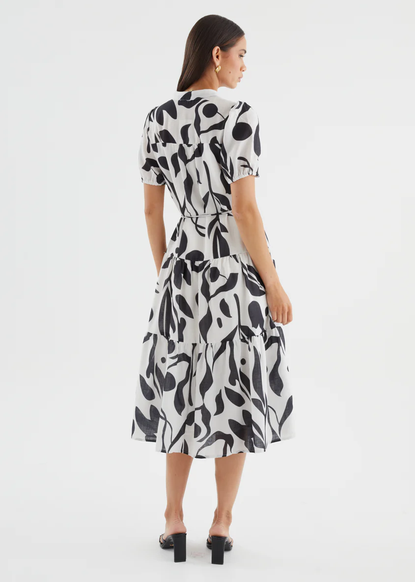 Sidney Maxi Dress - Black Abstract - Image 13