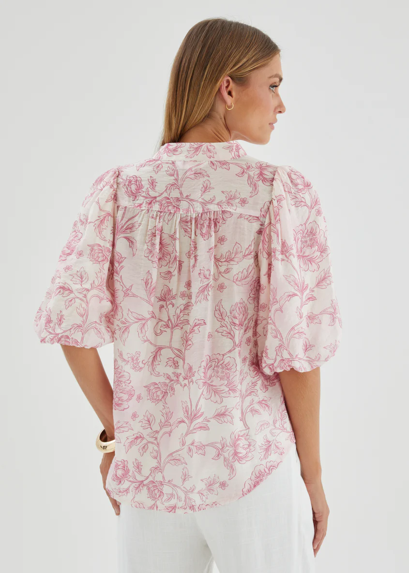 Simone Blouse - Pink Floral - Image 7