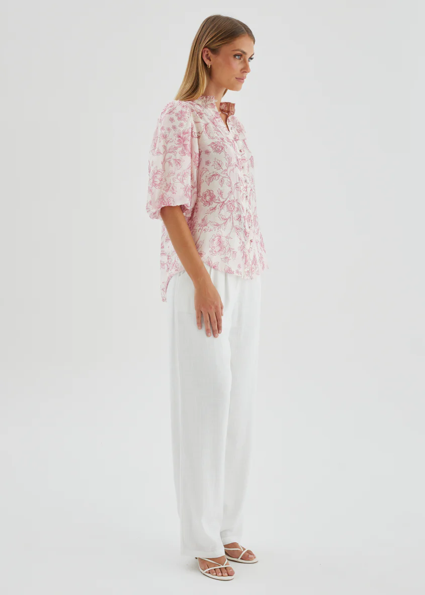 Simone Blouse - Pink Floral - Image 9