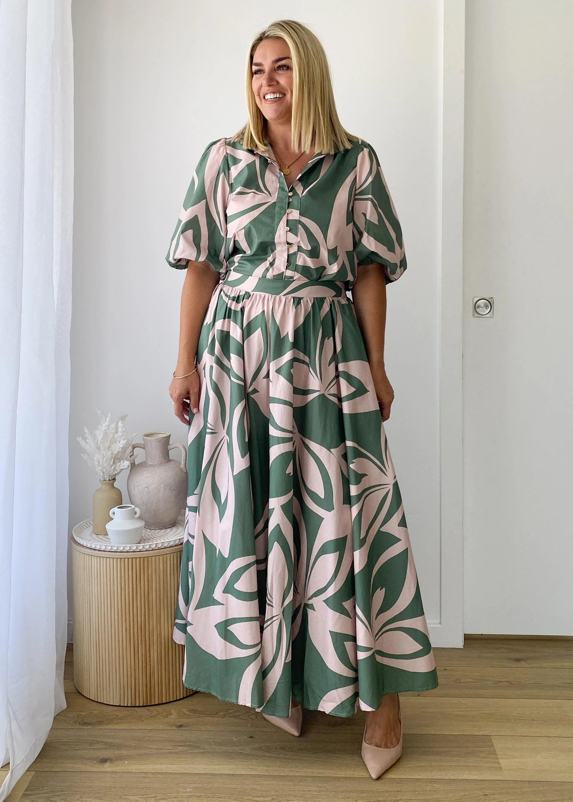 Simone Maxi Skirt - Fern Abstract - Image 2