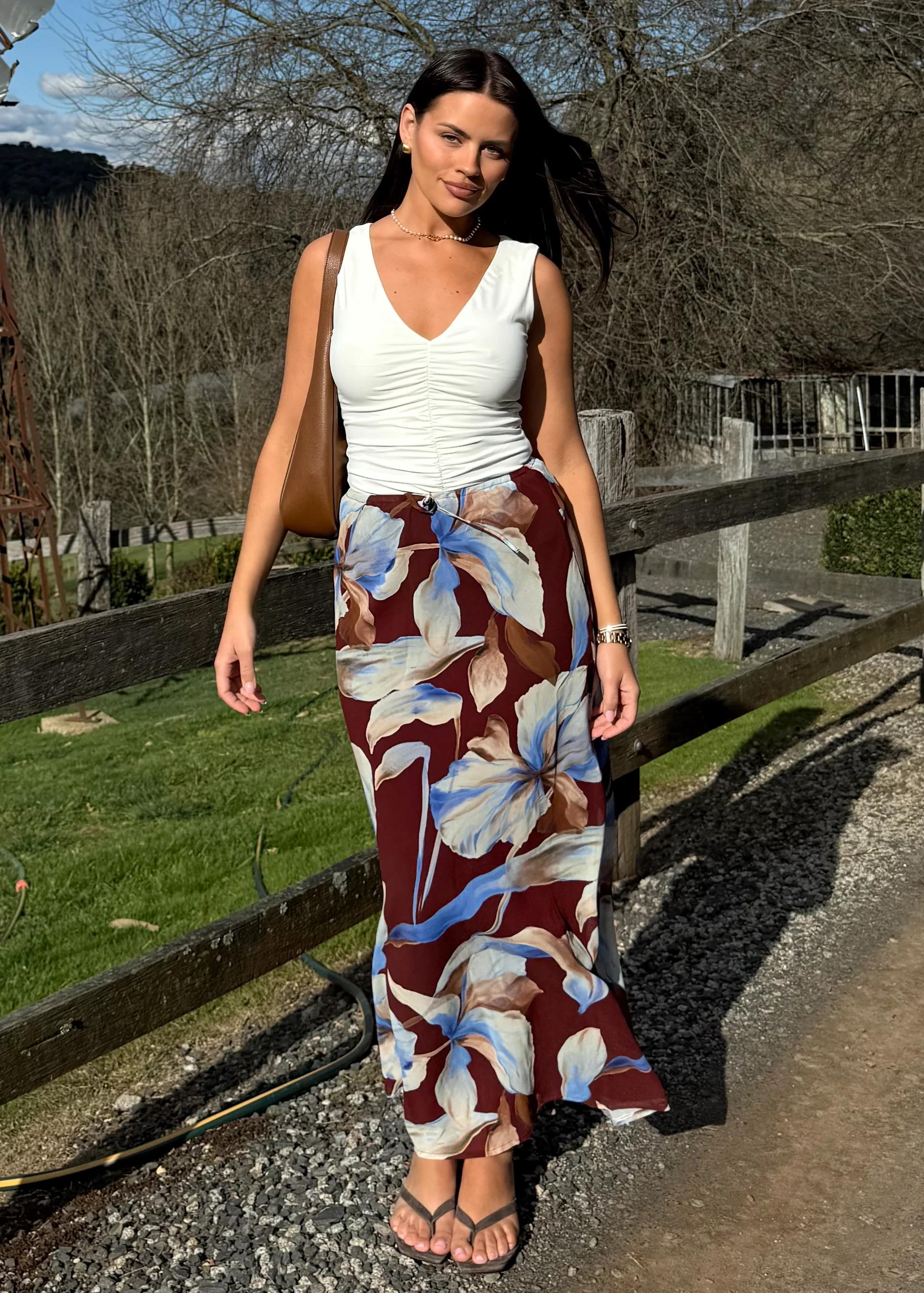 Skyla Maxi Skirt - Burgundy Anya - Image 2