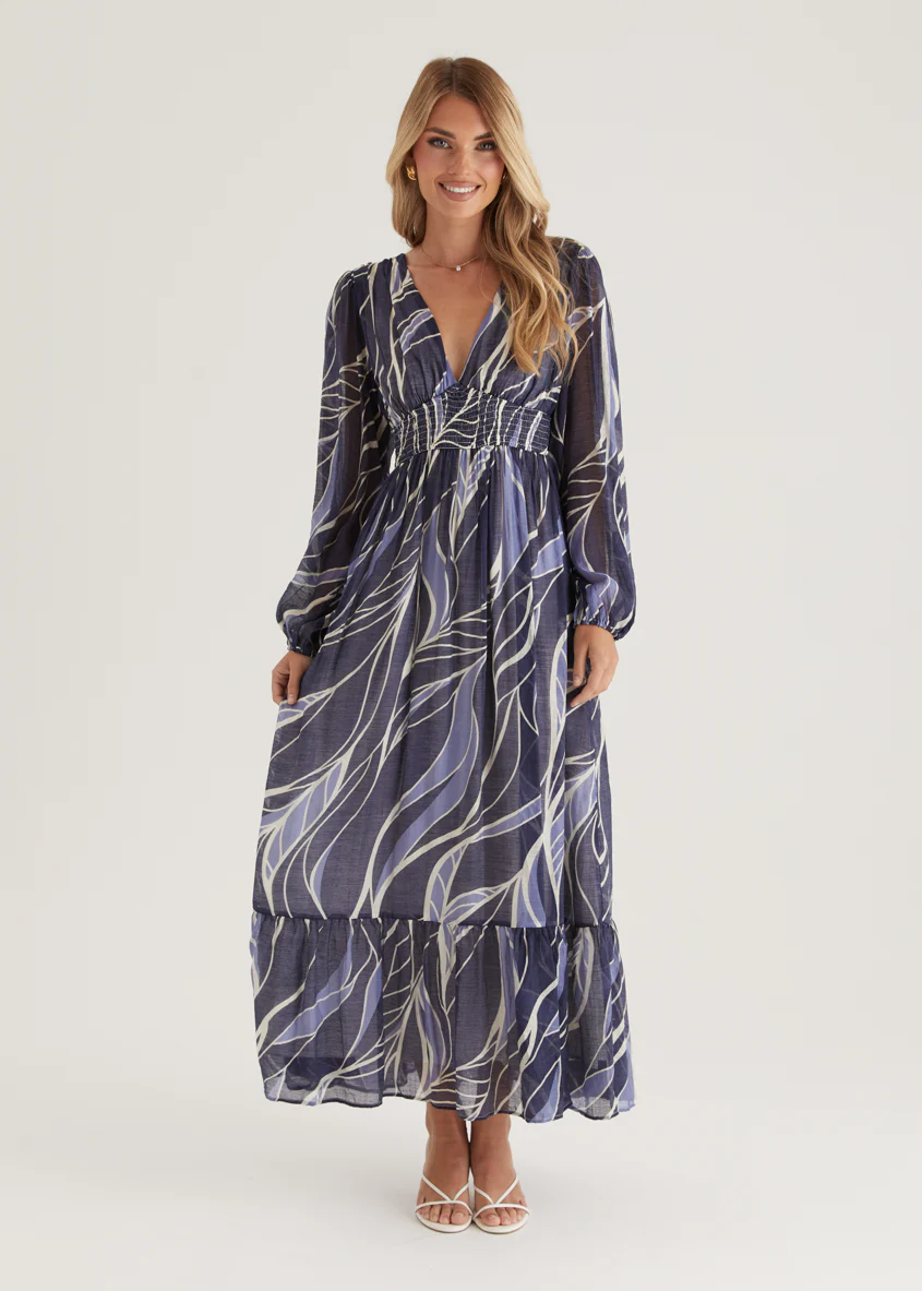 Skyline Maxi Dress - Navy Swirl - Image 10