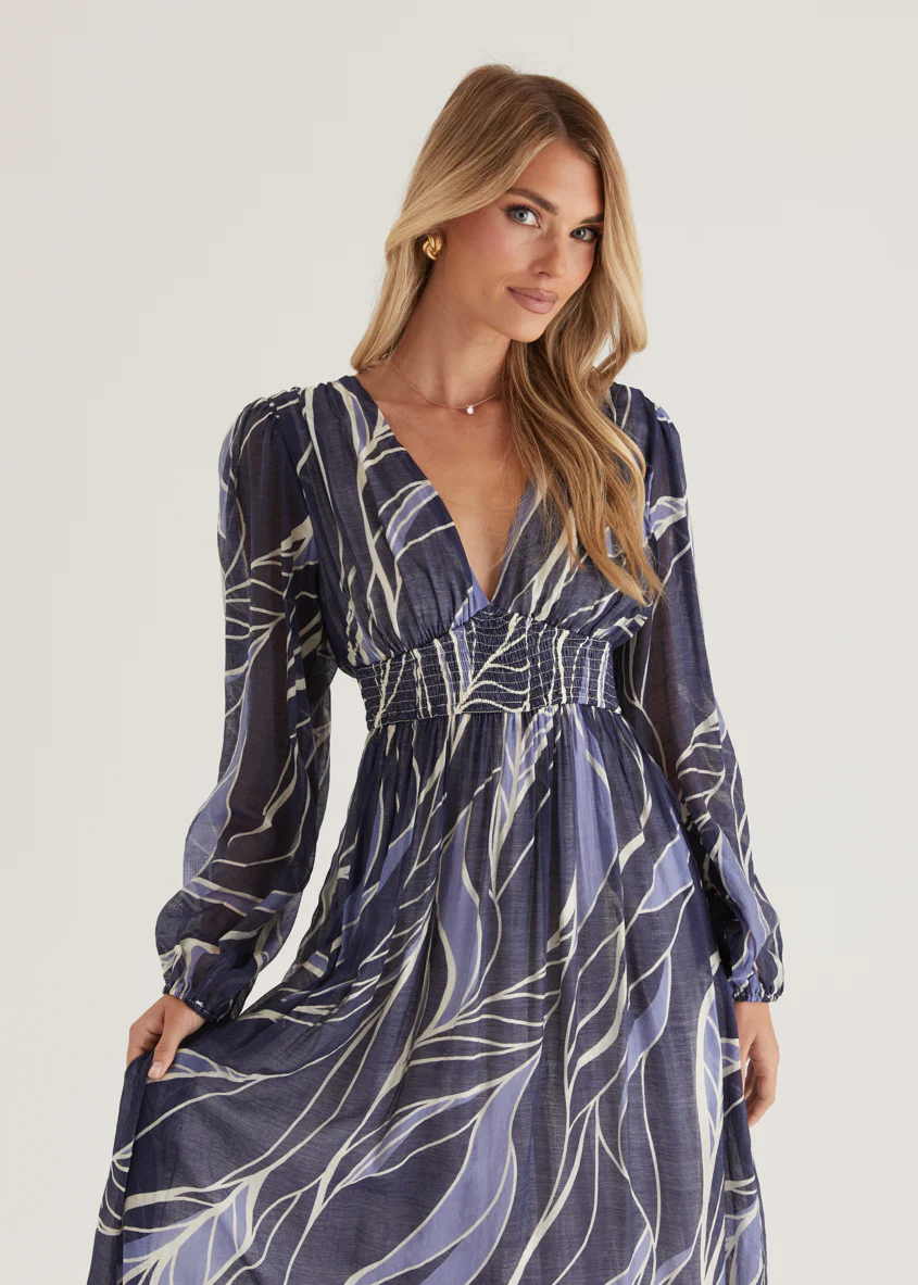 Skyline Maxi Dress - Navy Swirl - Image 11