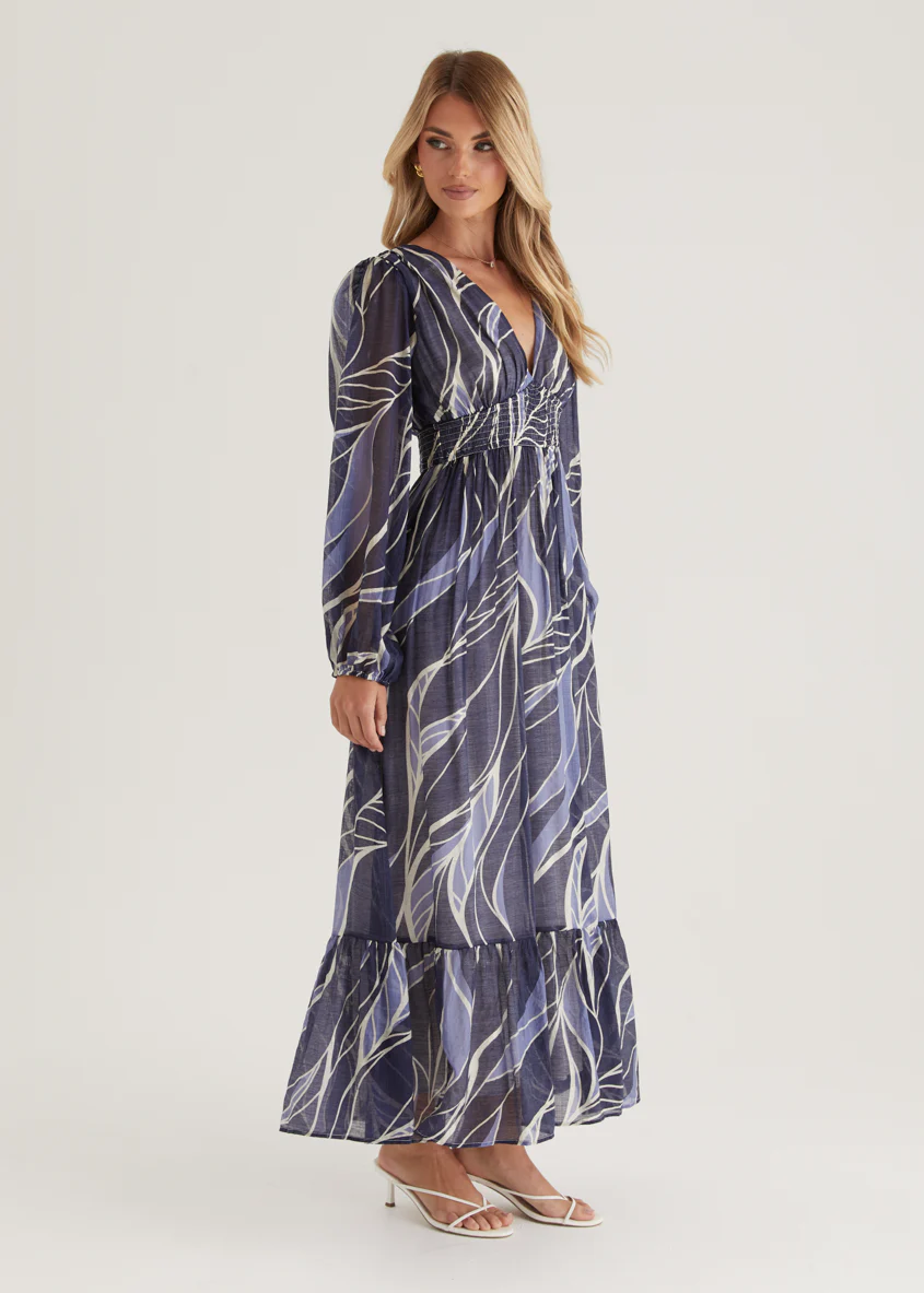 Skyline Maxi Dress - Navy Swirl - Image 12