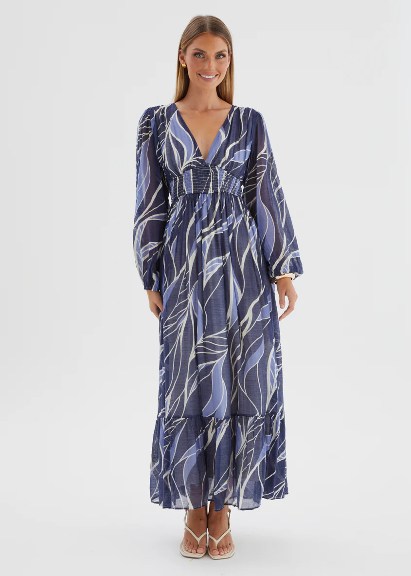 Skyline Maxi Dress - Navy Swirl - Image 2
