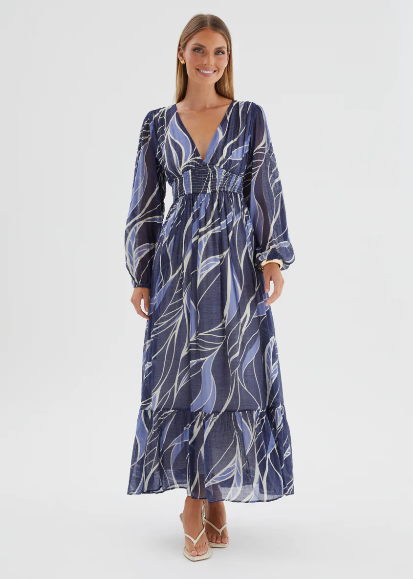 Skyline Maxi Dress - Navy Swirl - Image 4