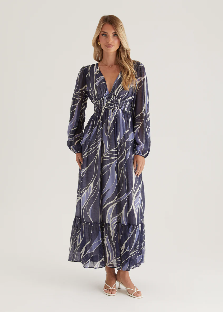 Skyline Maxi Dress - Navy Swirl - Image 8