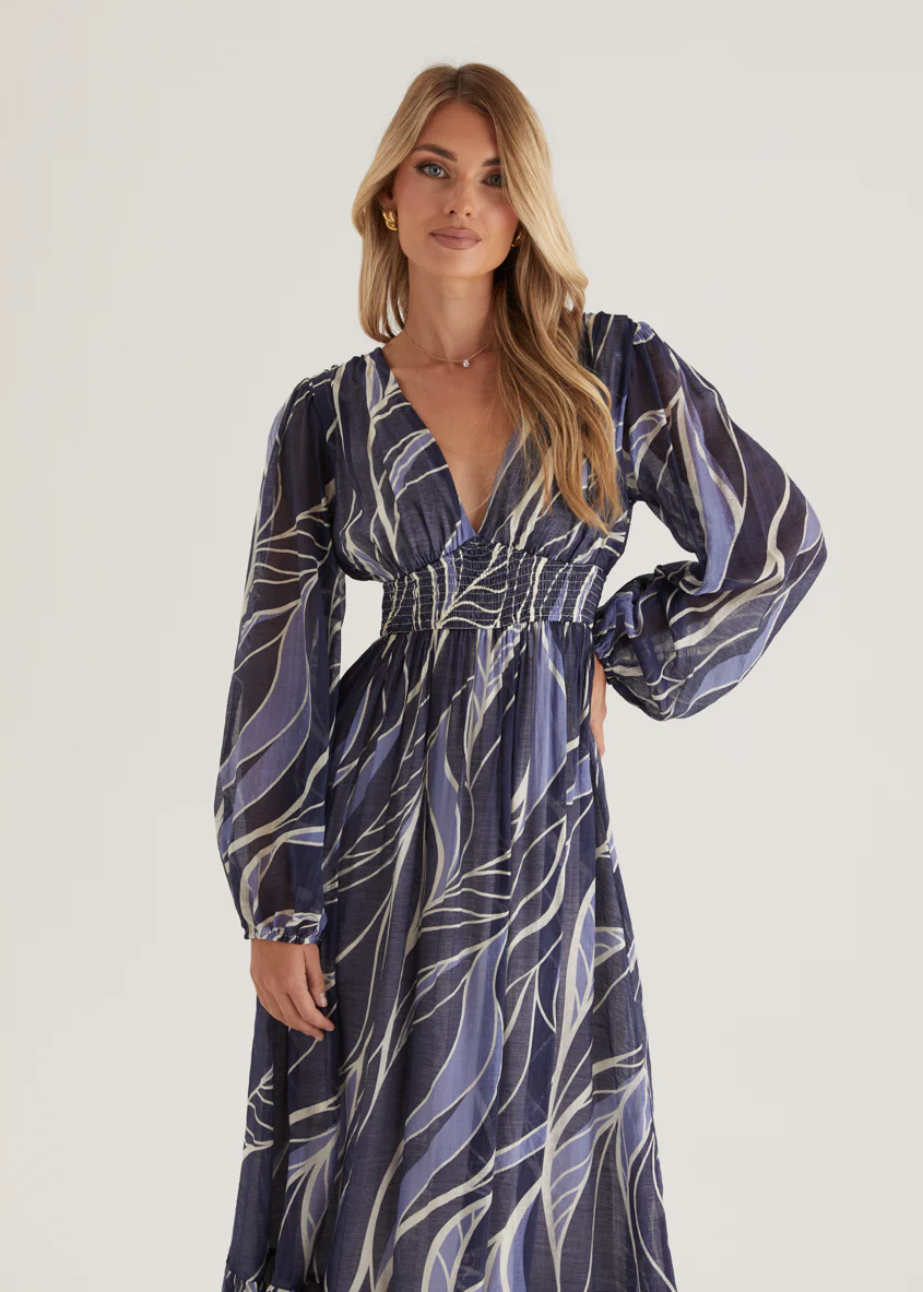 Skyline Maxi Dress - Navy Swirl - Image 9