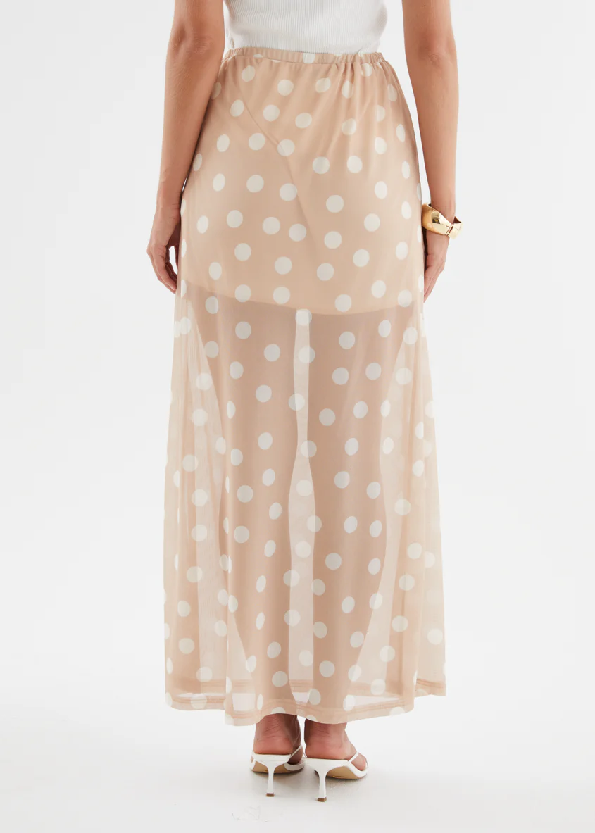 Solace Maxi Skirt - Latte Spot - Image 9