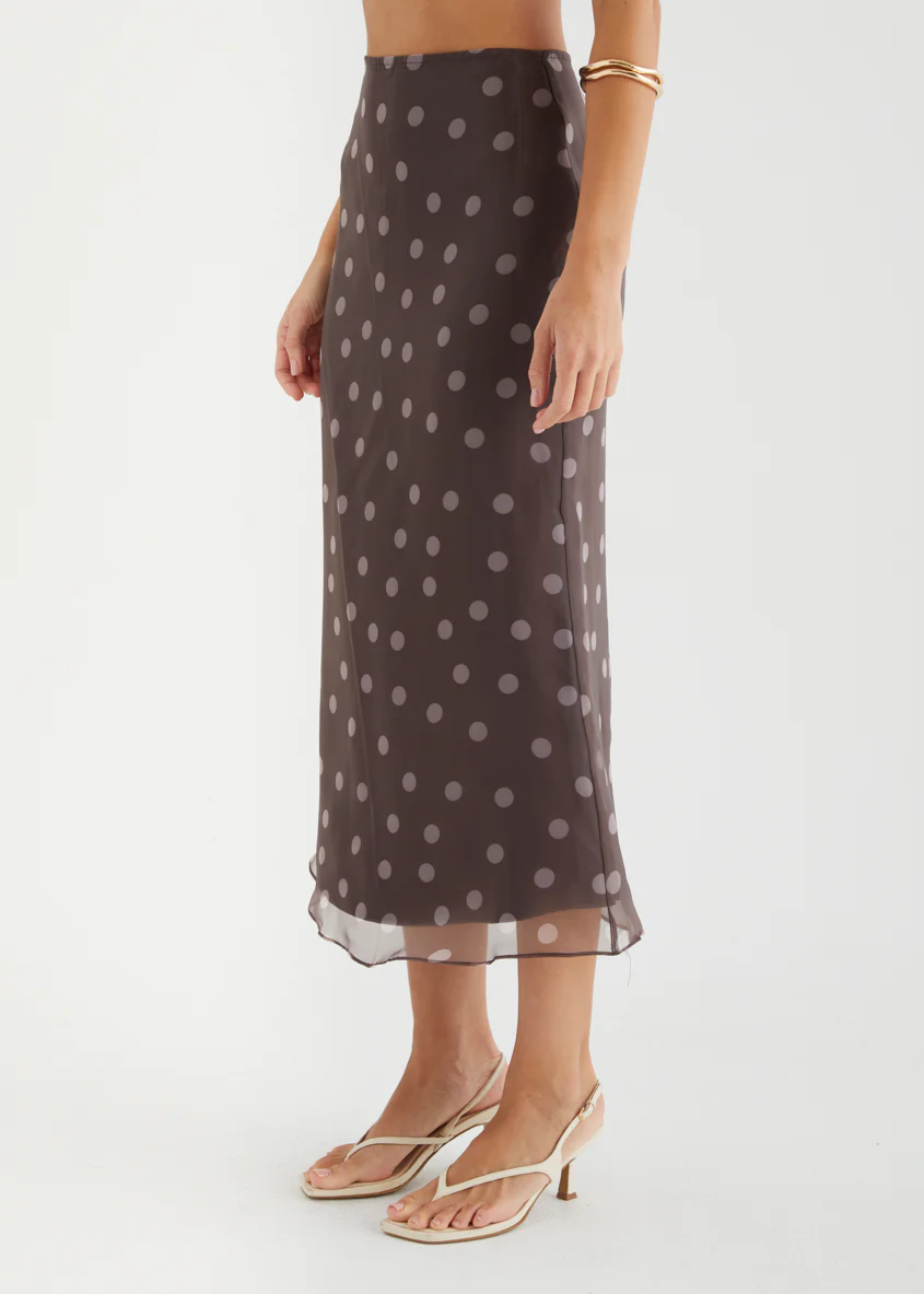 Soline Midi Skirt - Chocolate Polka Dot - Image 13