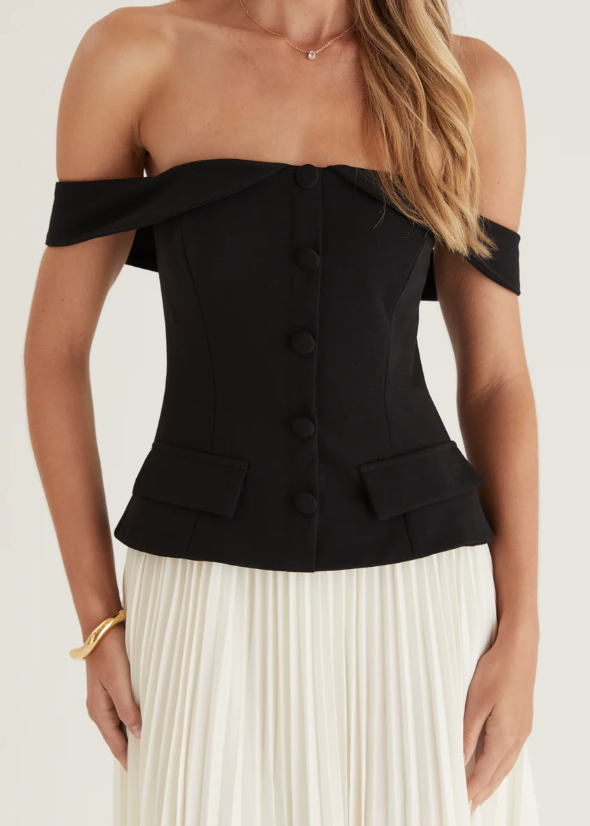 Sorelli Off Shoulder Midi Dress - Black Splice - Image 16