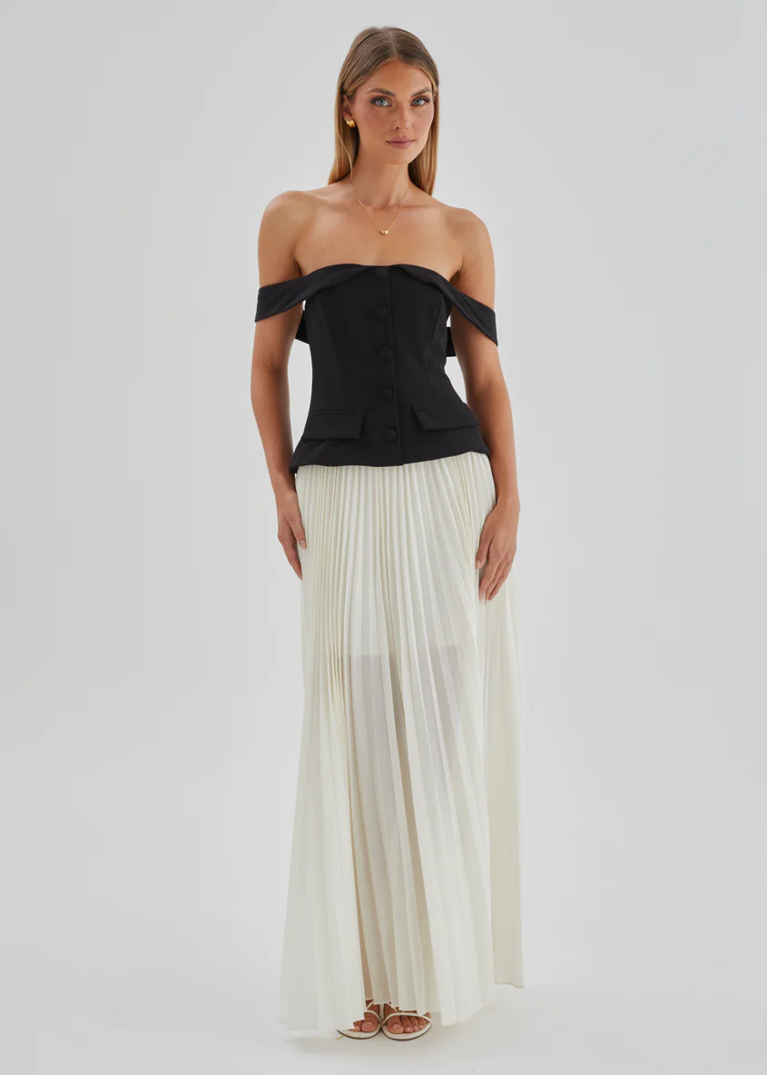 Sorelli Off Shoulder Midi Dress - Black Splice - Image 3