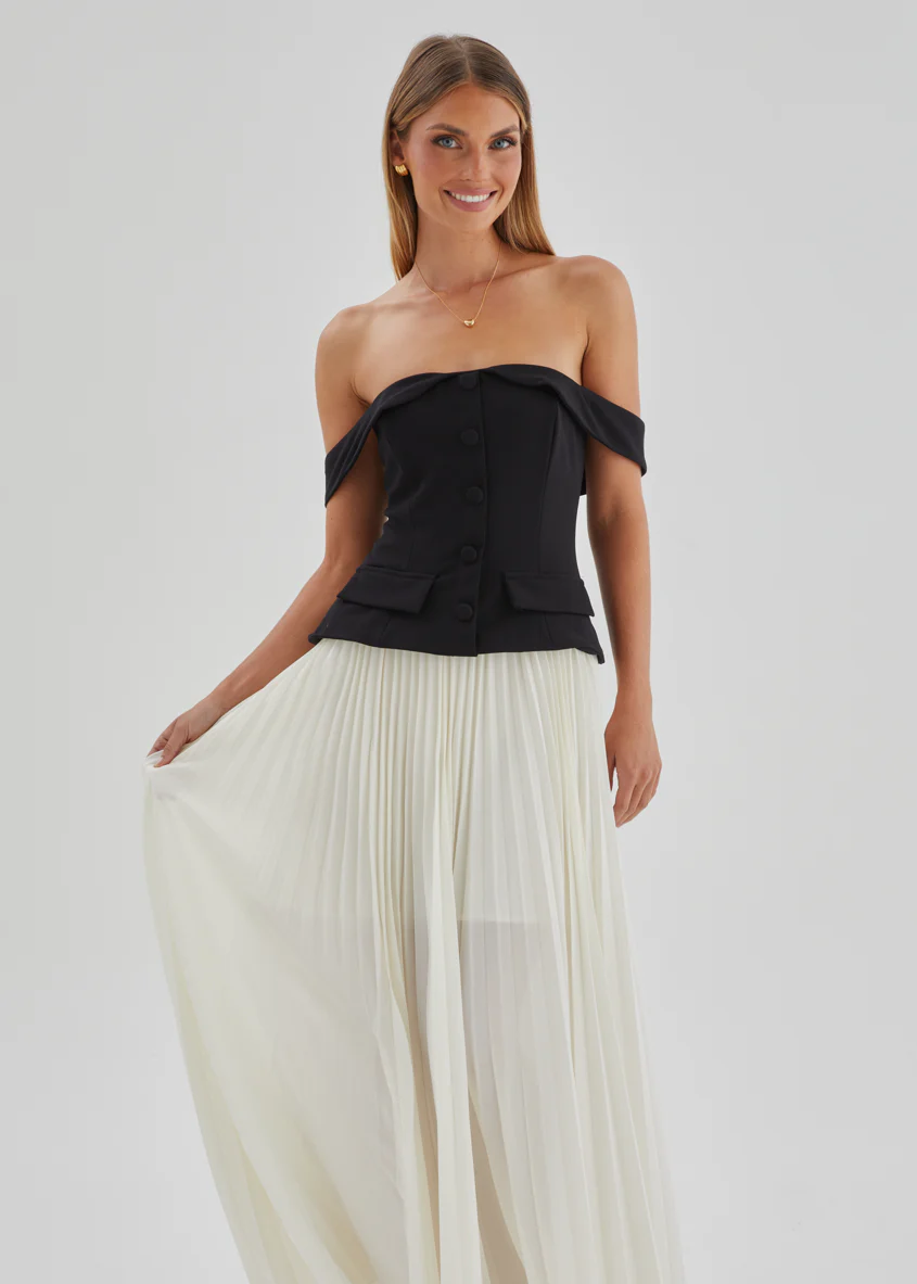 Sorelli Off Shoulder Midi Dress - Black Splice - Image 4