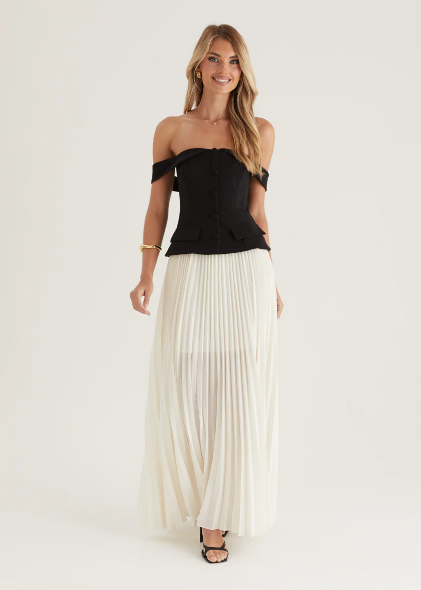 Sorelli Off Shoulder Midi Dress - Black Splice - Image 5