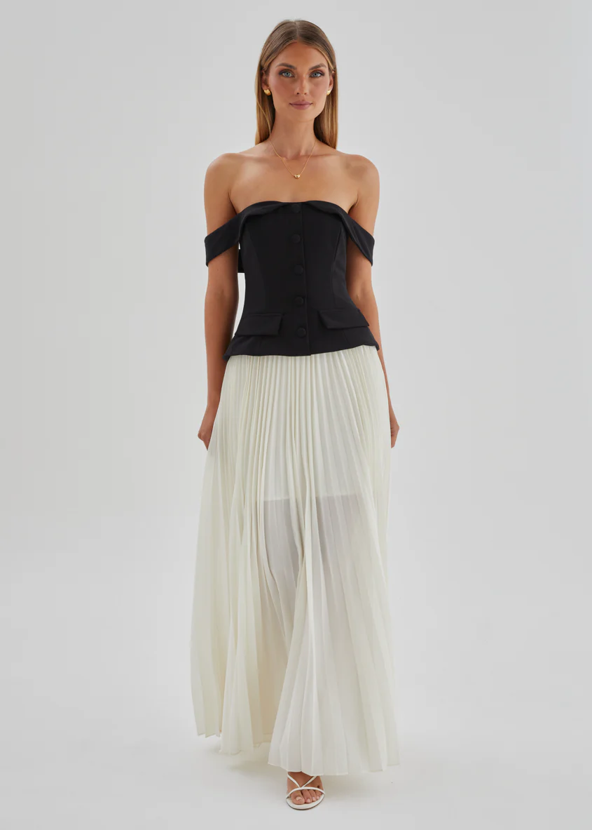 Sorelli Off Shoulder Midi Dress - Black Splice - Image 6
