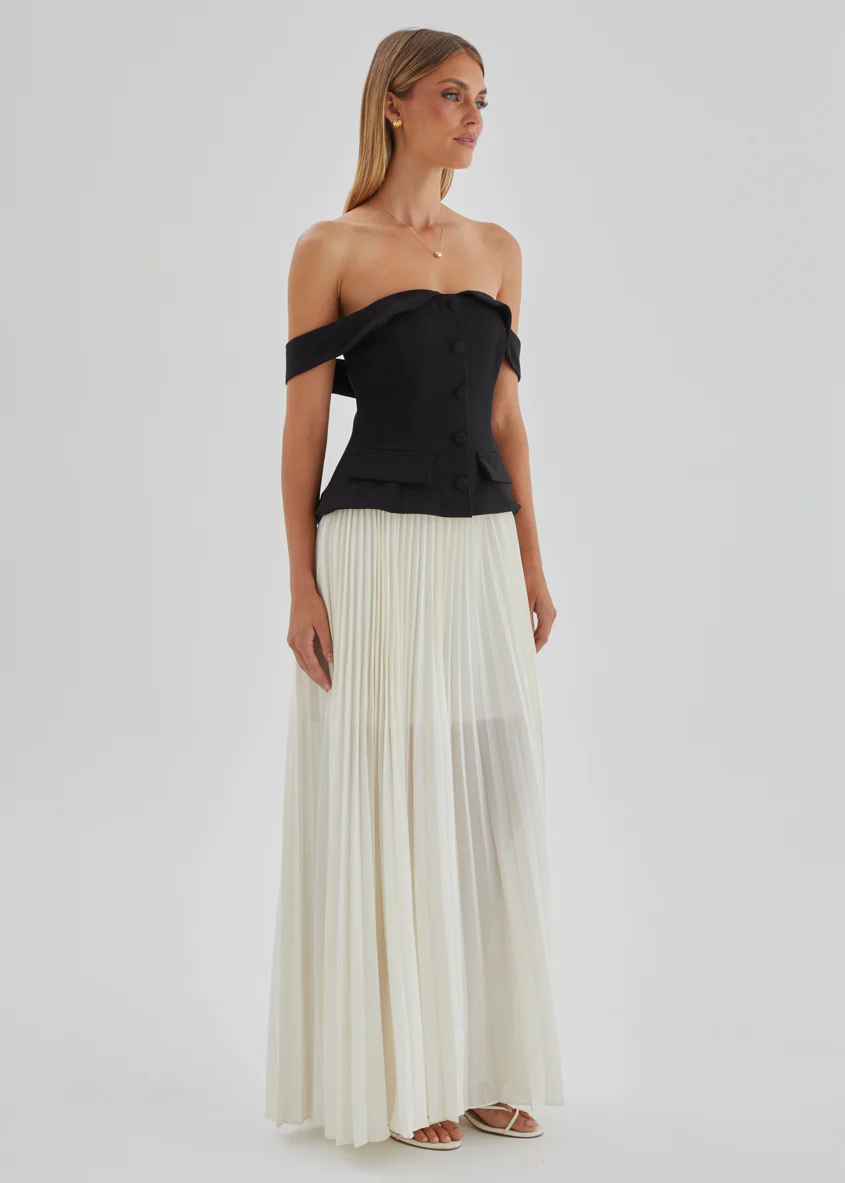 Sorelli Off Shoulder Midi Dress - Black Splice - Image 8