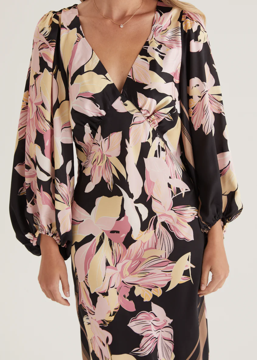 Stetha Maxi Dress - Black Floral - Image 10