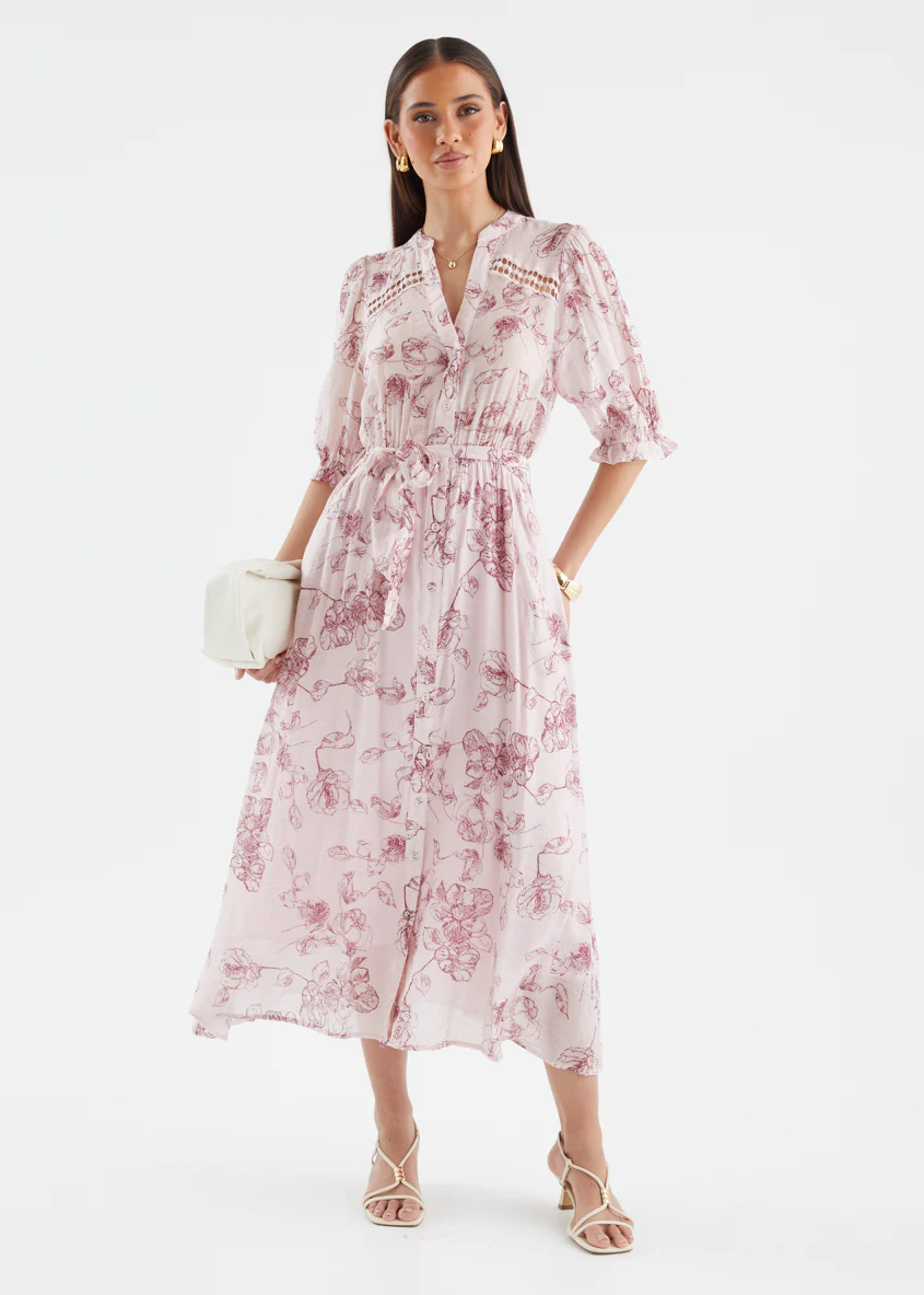 Sumaya Midi Dress - Rose Pink - Image 2