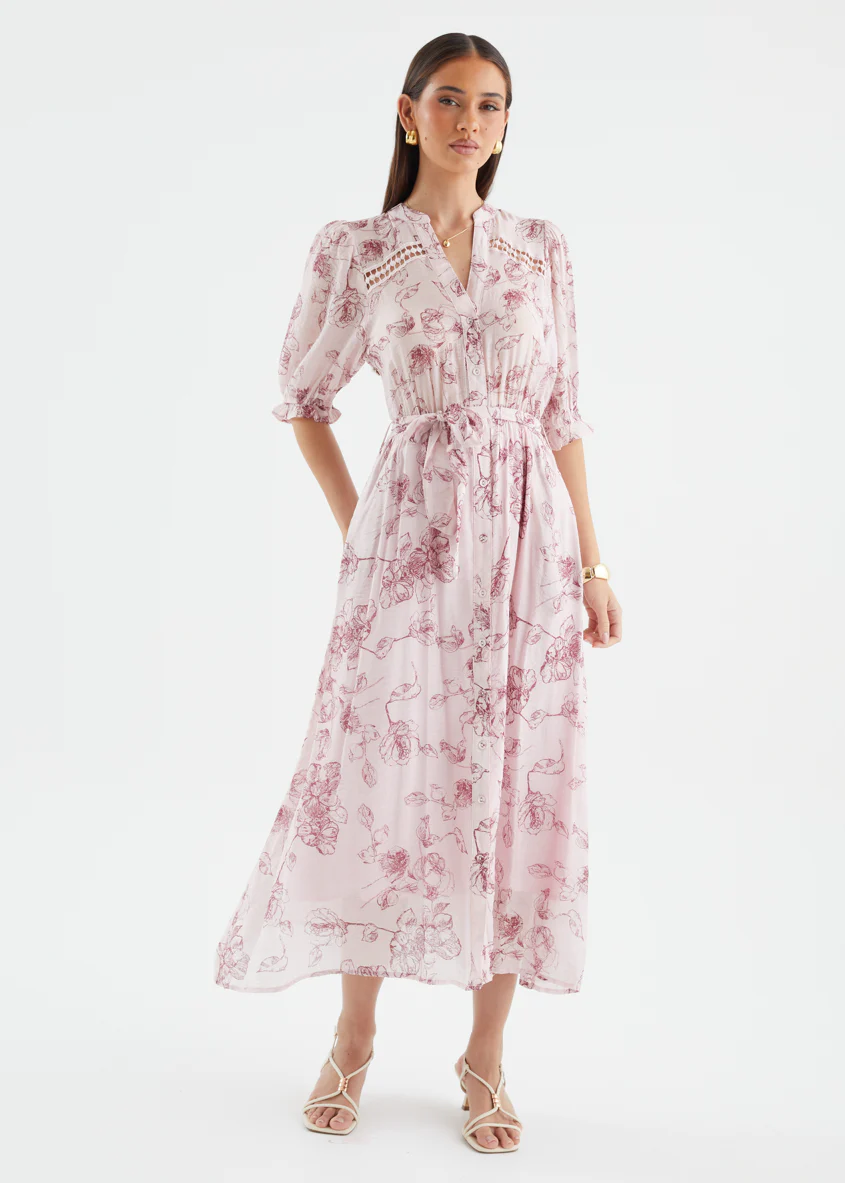 Sumaya Midi Dress - Rose Pink - Image 6
