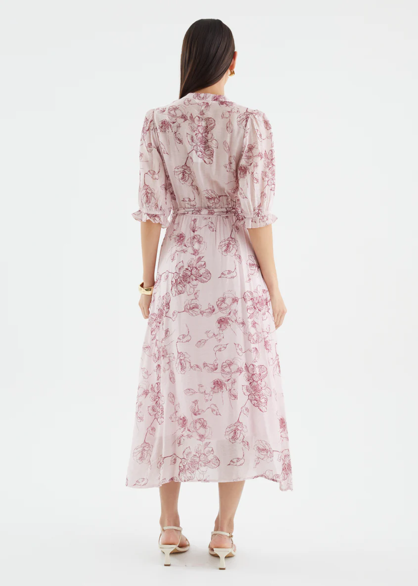 Sumaya Midi Dress - Rose Pink - Image 8