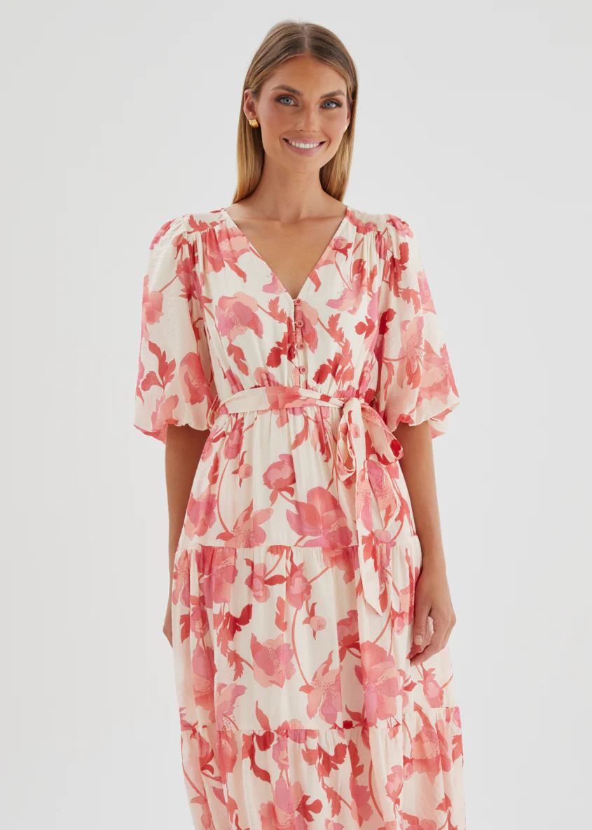 Susanne Midi Dress - Pink Floral - Image 3