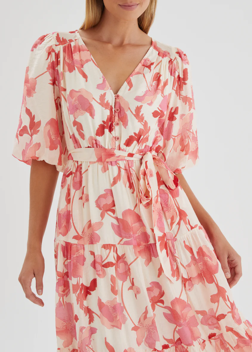 Susanne Midi Dress - Pink Floral - Image 8
