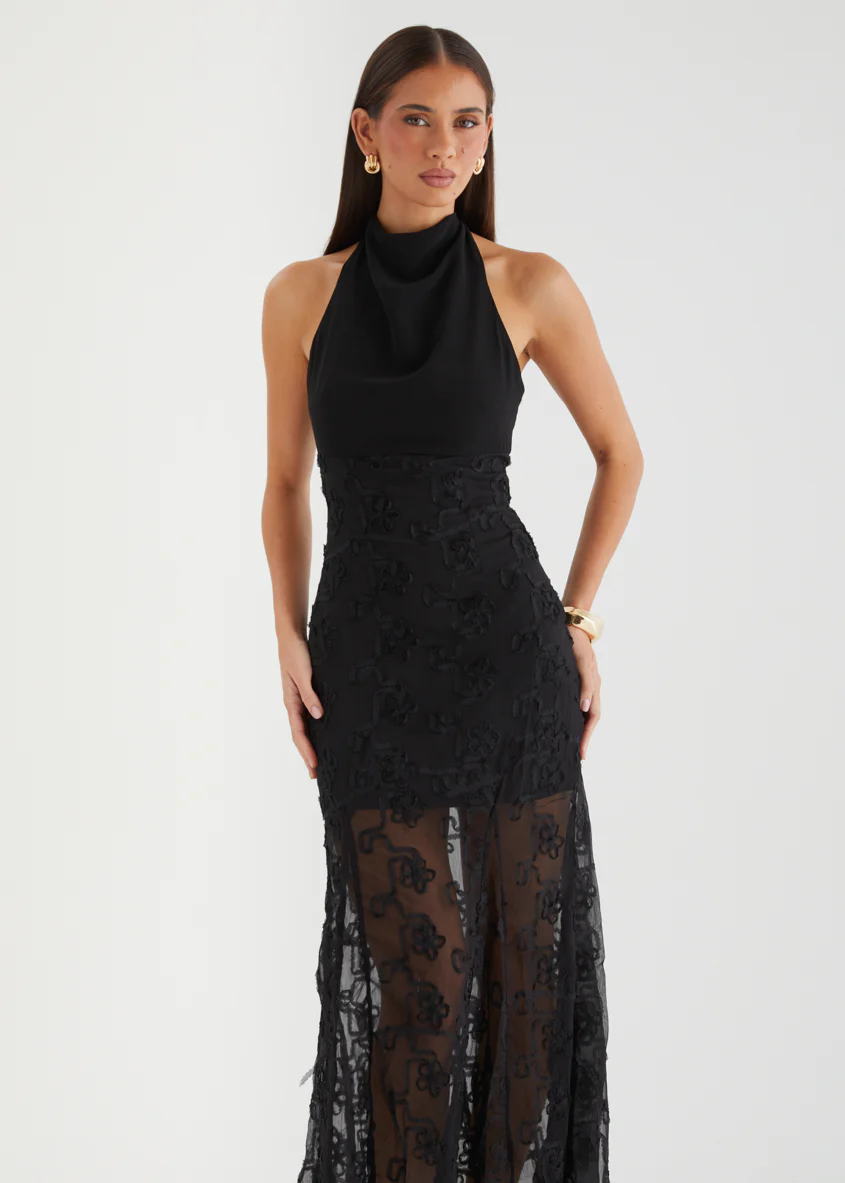 Tahnie Halter Maxi Dress - Black - Image 3