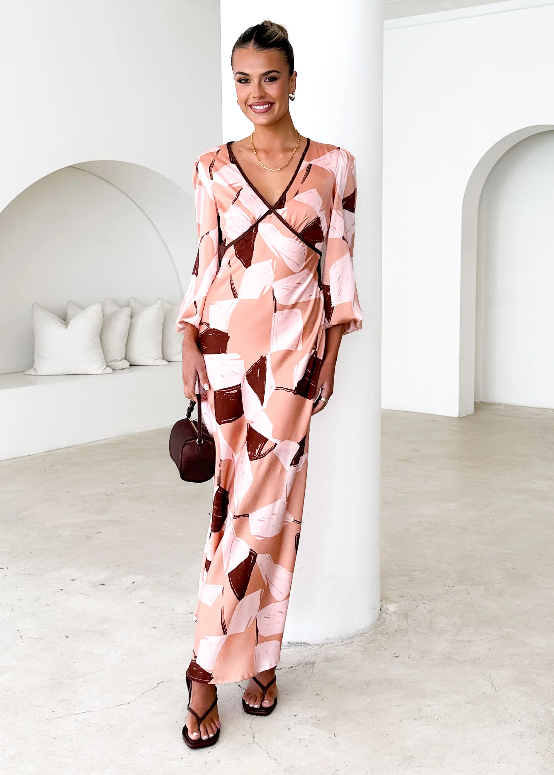 Taliya Maxi Dress - Blush Geo - Image 3