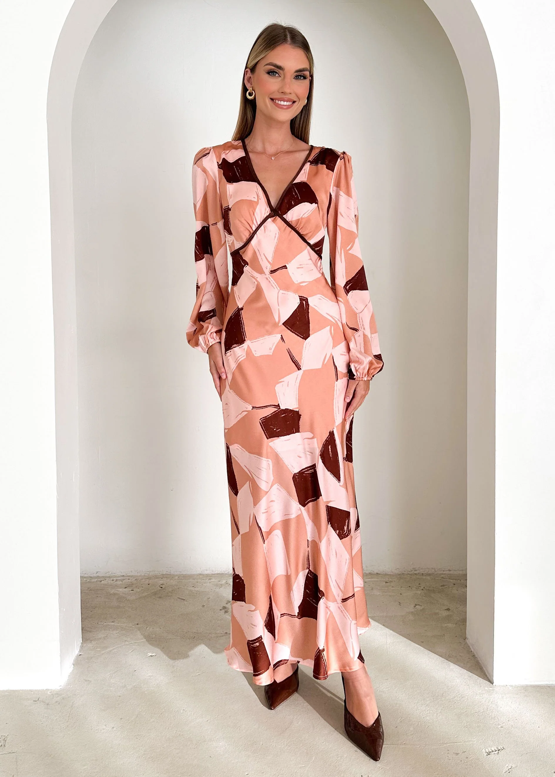 Taliya Maxi Dress - Blush Geo - Image 5