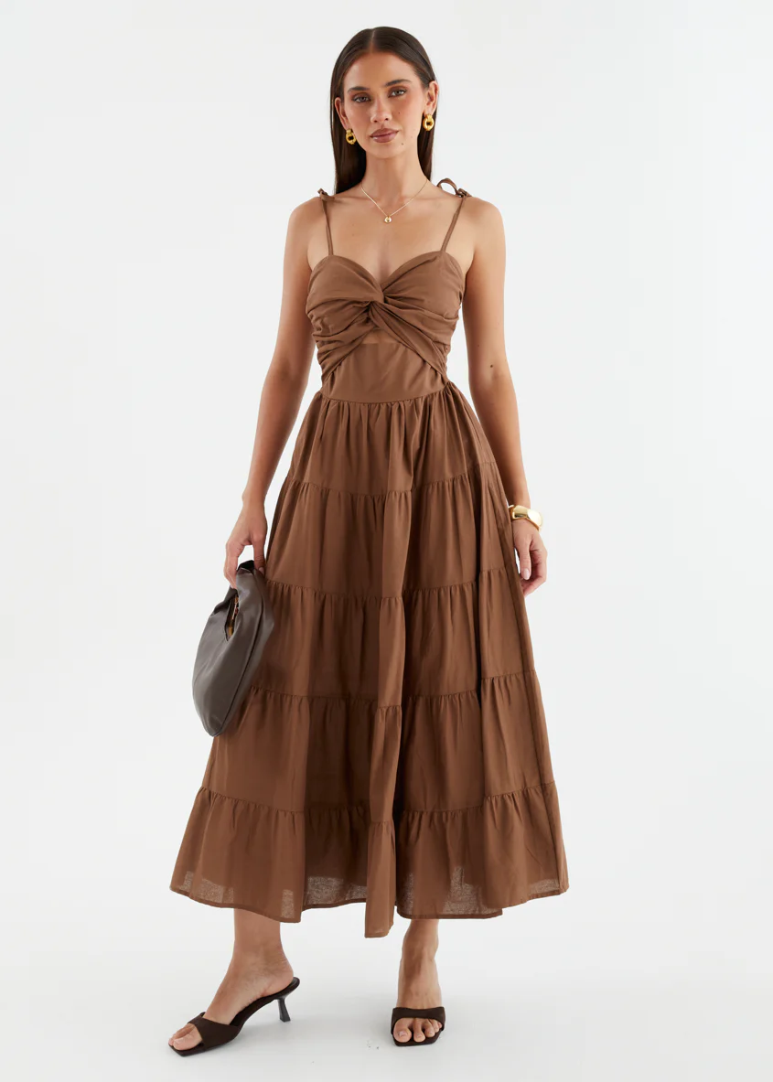 Tallia Midi Dress - Chocolate
