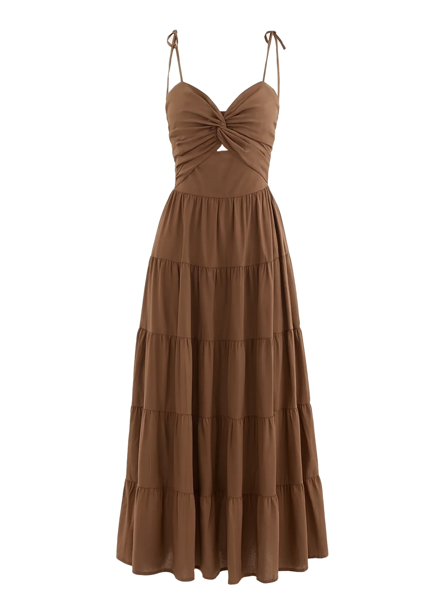 Tallia Midi Dress - Chocolate - Image 2