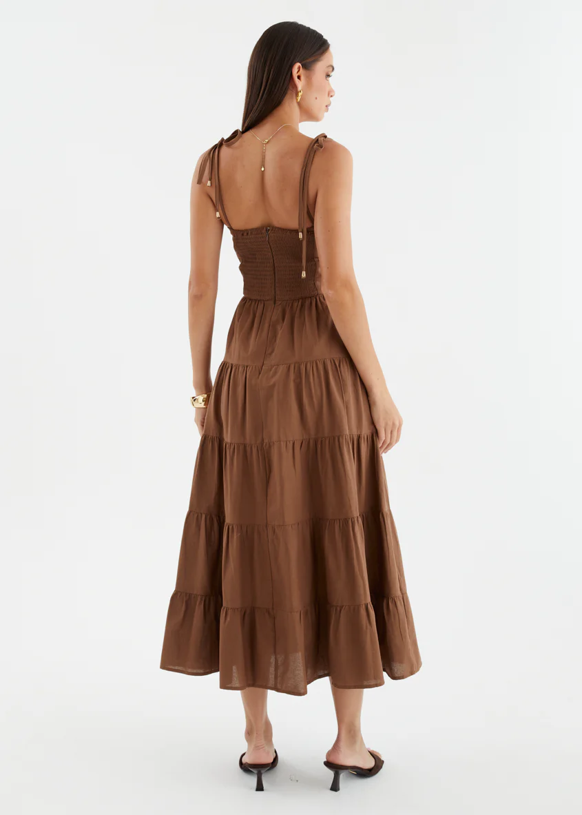 Tallia Midi Dress - Chocolate - Image 8