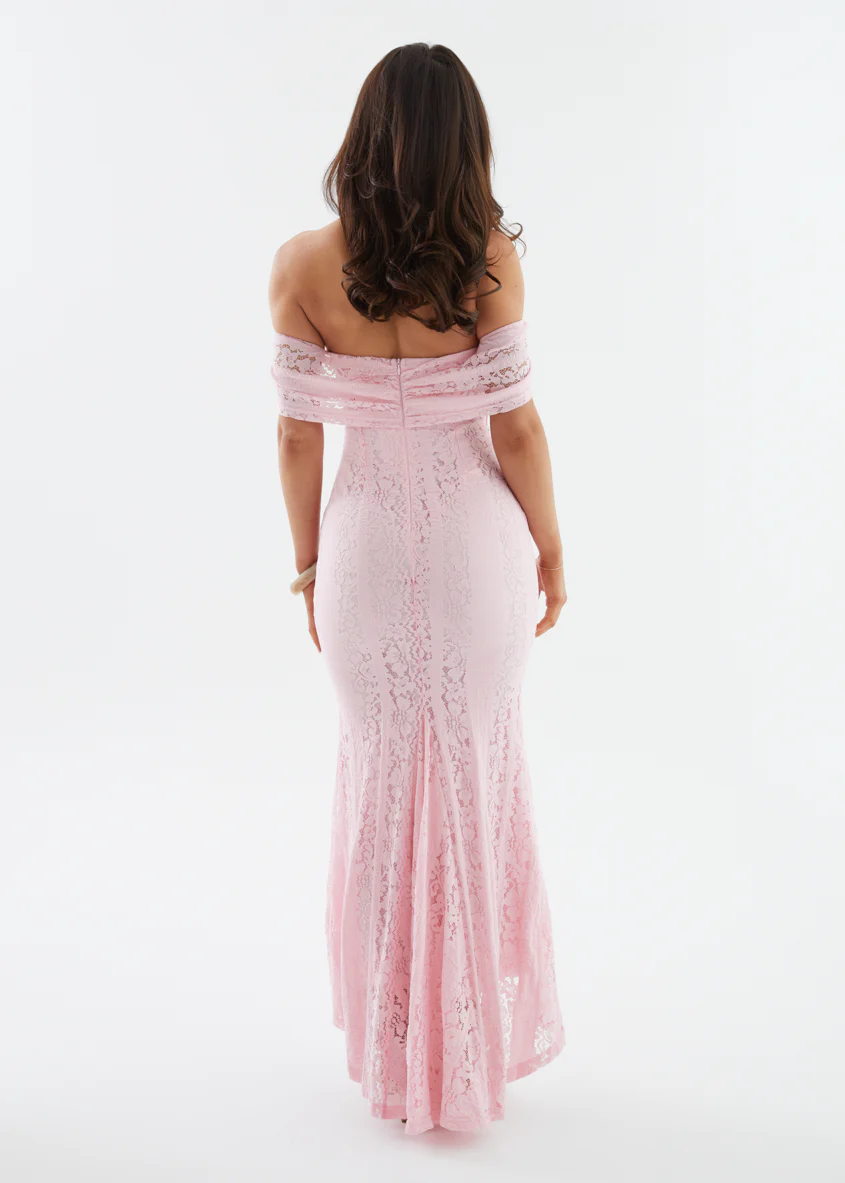 Tarin Off Shoulder Maxi Dress - Pink - Image 6
