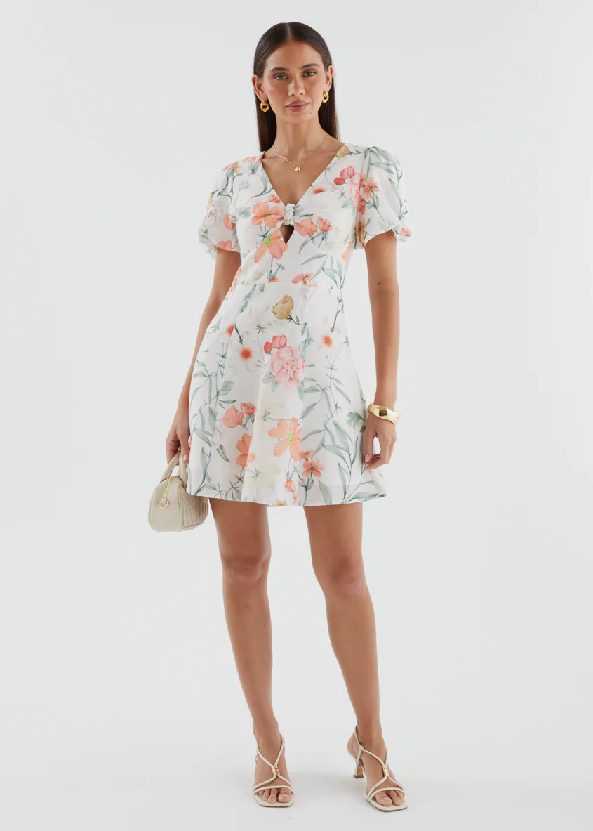 Tarnee Dress - Apricot Botanica