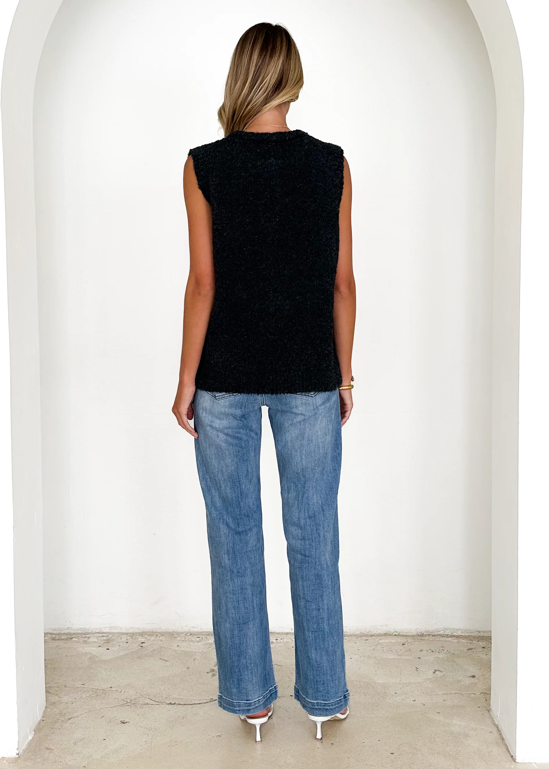 Tarragon Knitted Vest - Black - Image 5