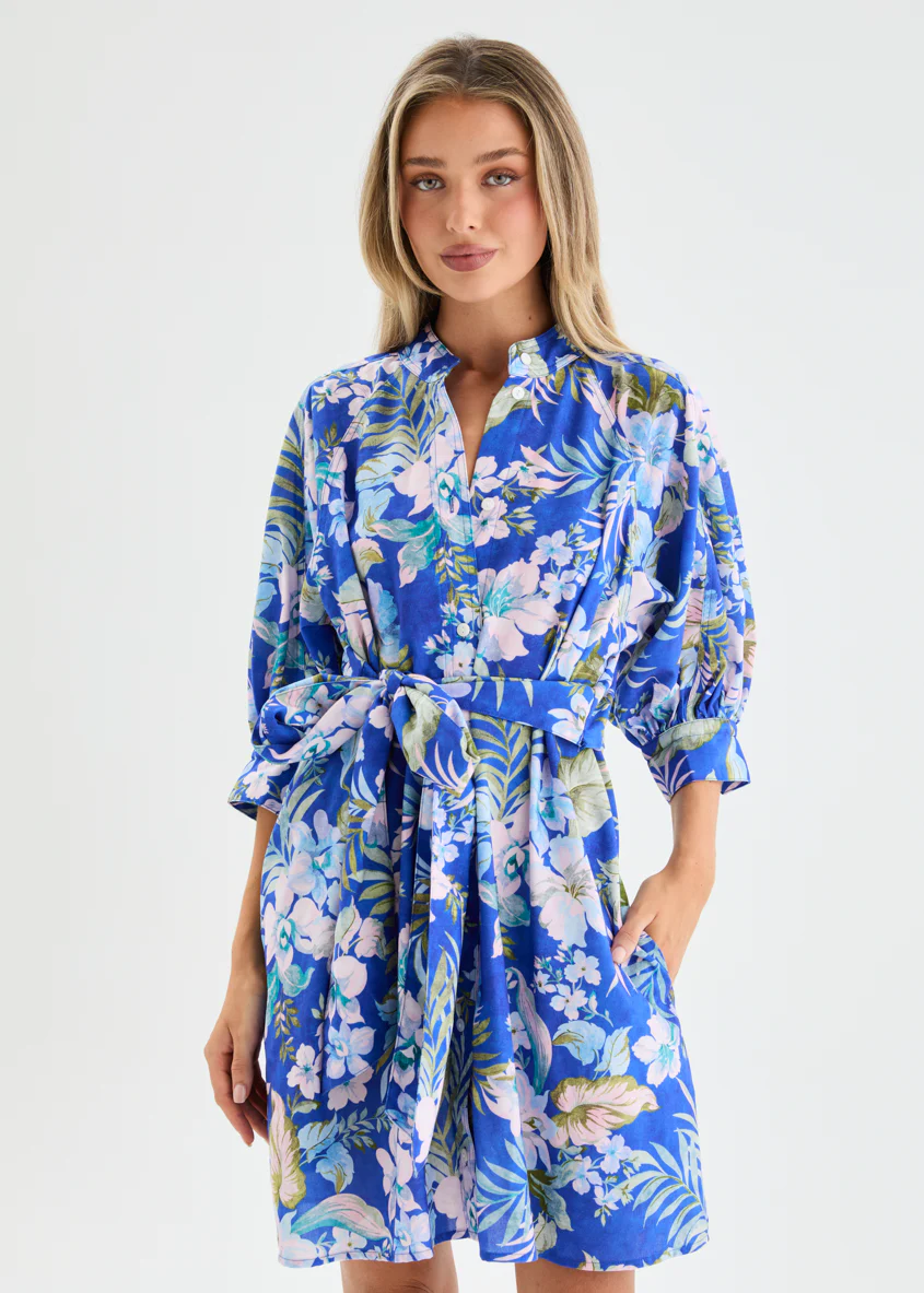 Tasnia Dress - Cobalt Garden - Image 4