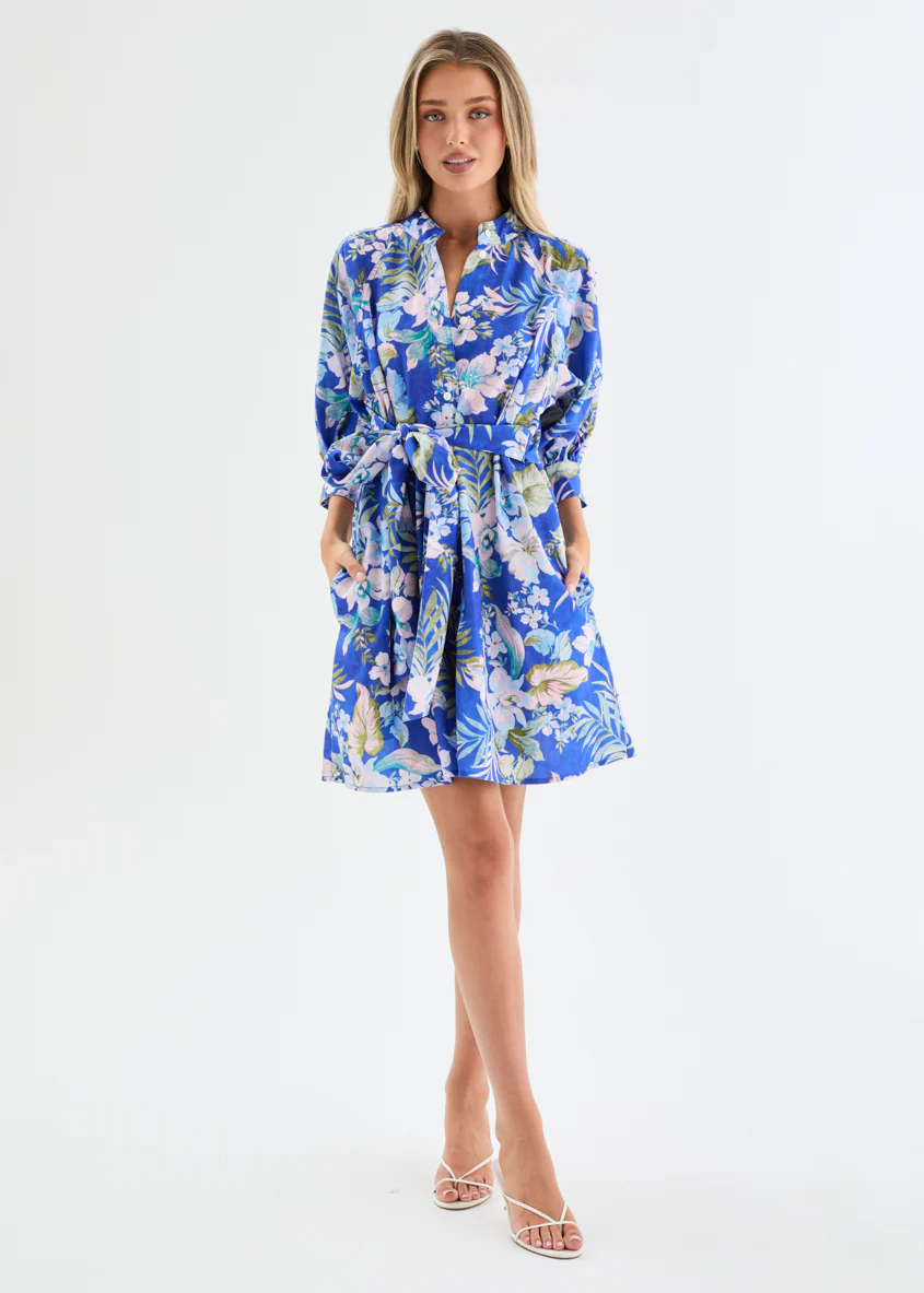 Tasnia Dress - Cobalt Garden - Image 5