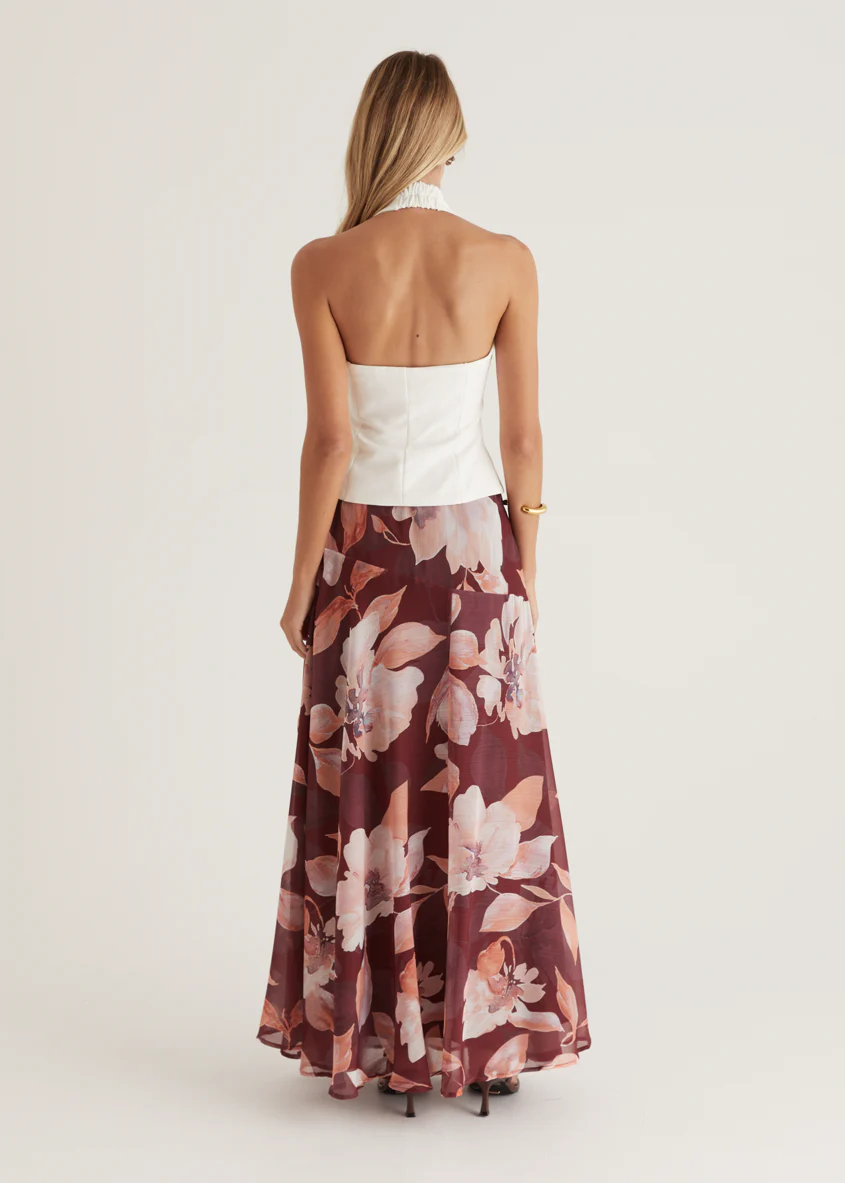 Tatum Maxi Skirt - Burgundy Floral - Image 28