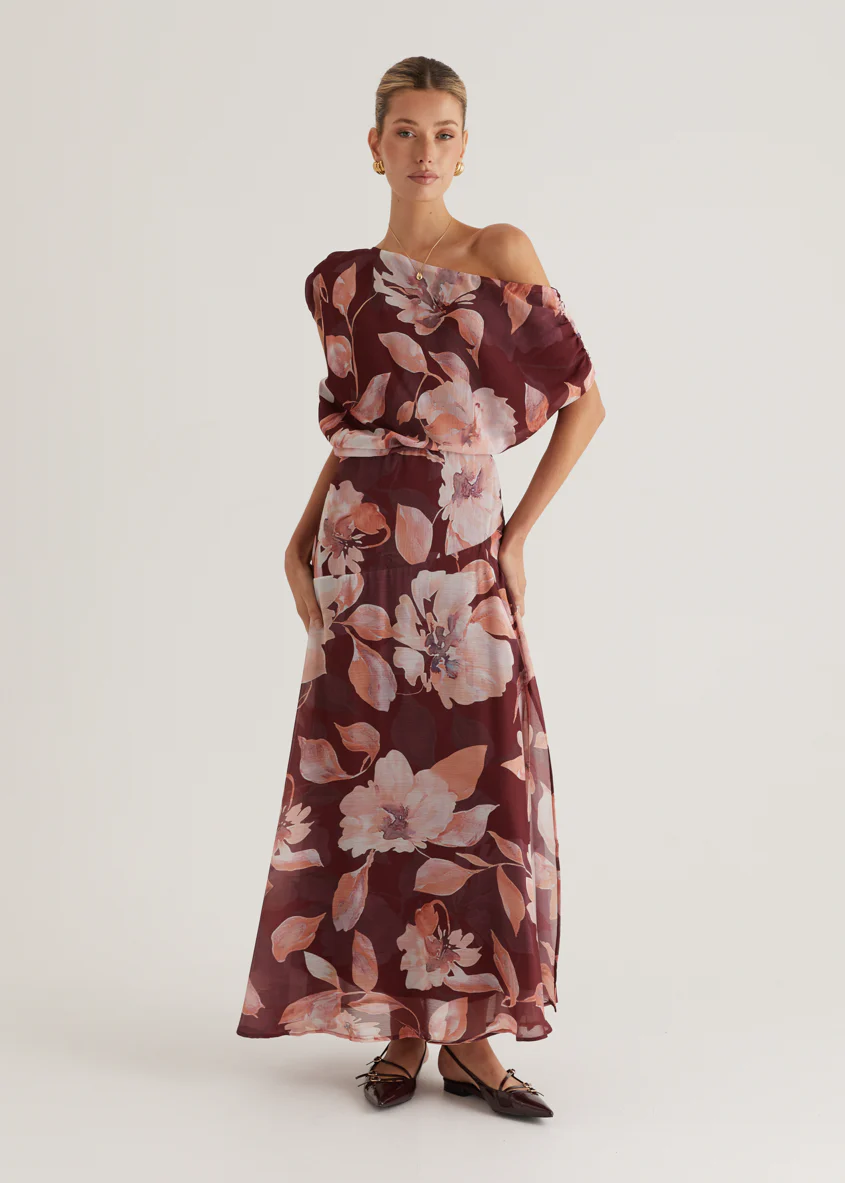 Tatum Maxi Skirt - Burgundy Floral - Image 33