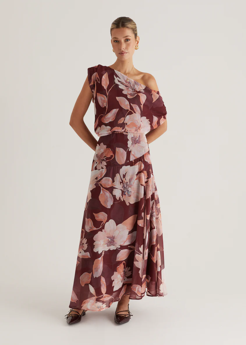 Tatum Maxi Skirt - Burgundy Floral - Image 35