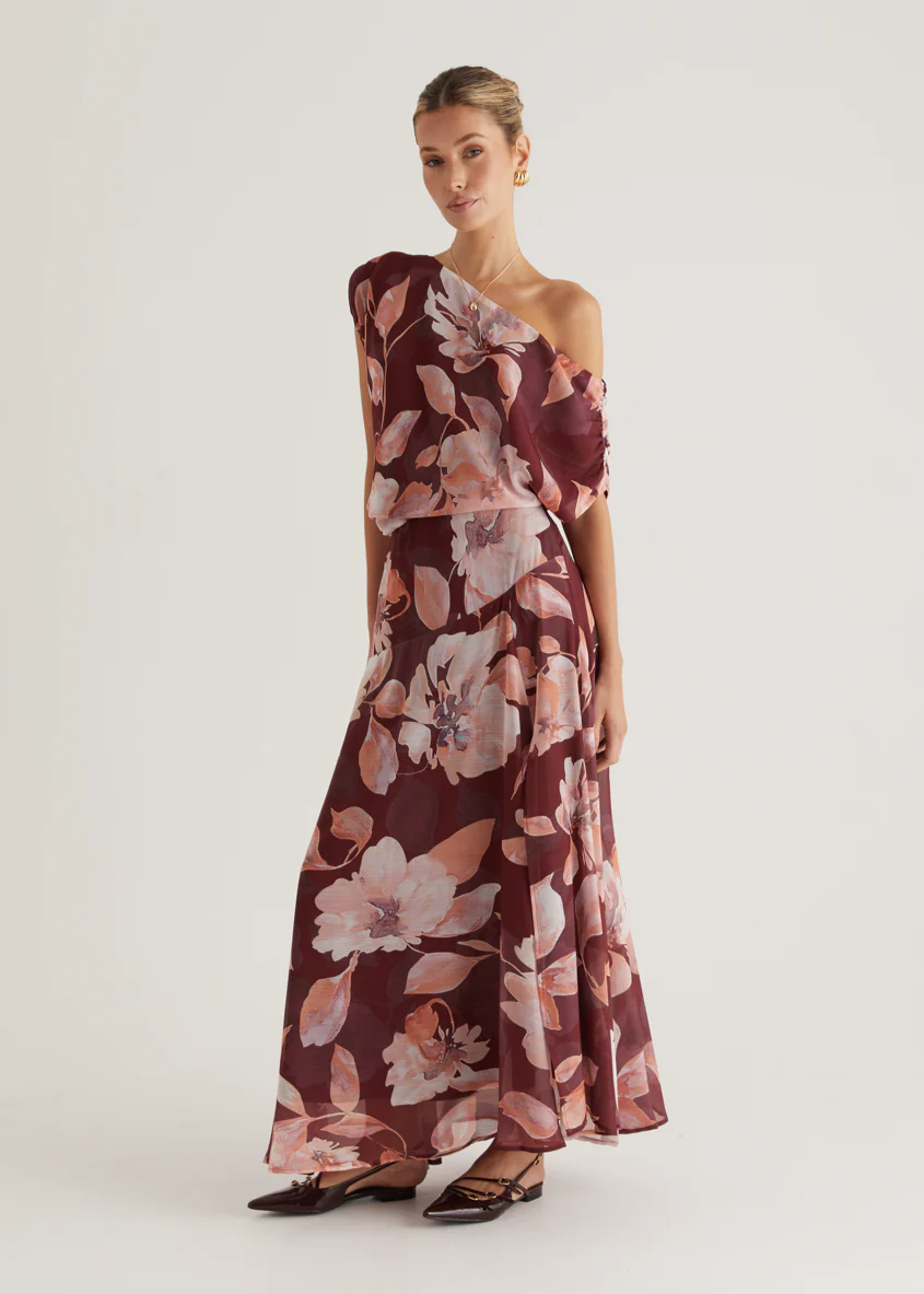 Tatum Maxi Skirt - Burgundy Floral - Image 37