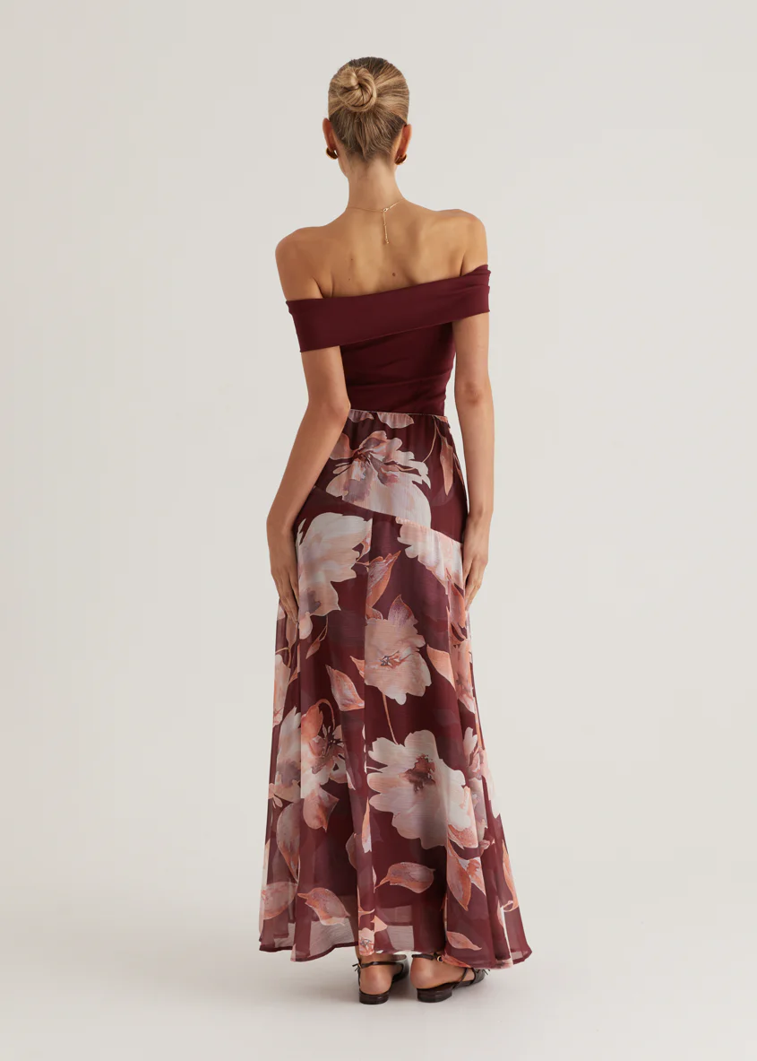 Tatum Maxi Skirt - Burgundy Floral - Image 40