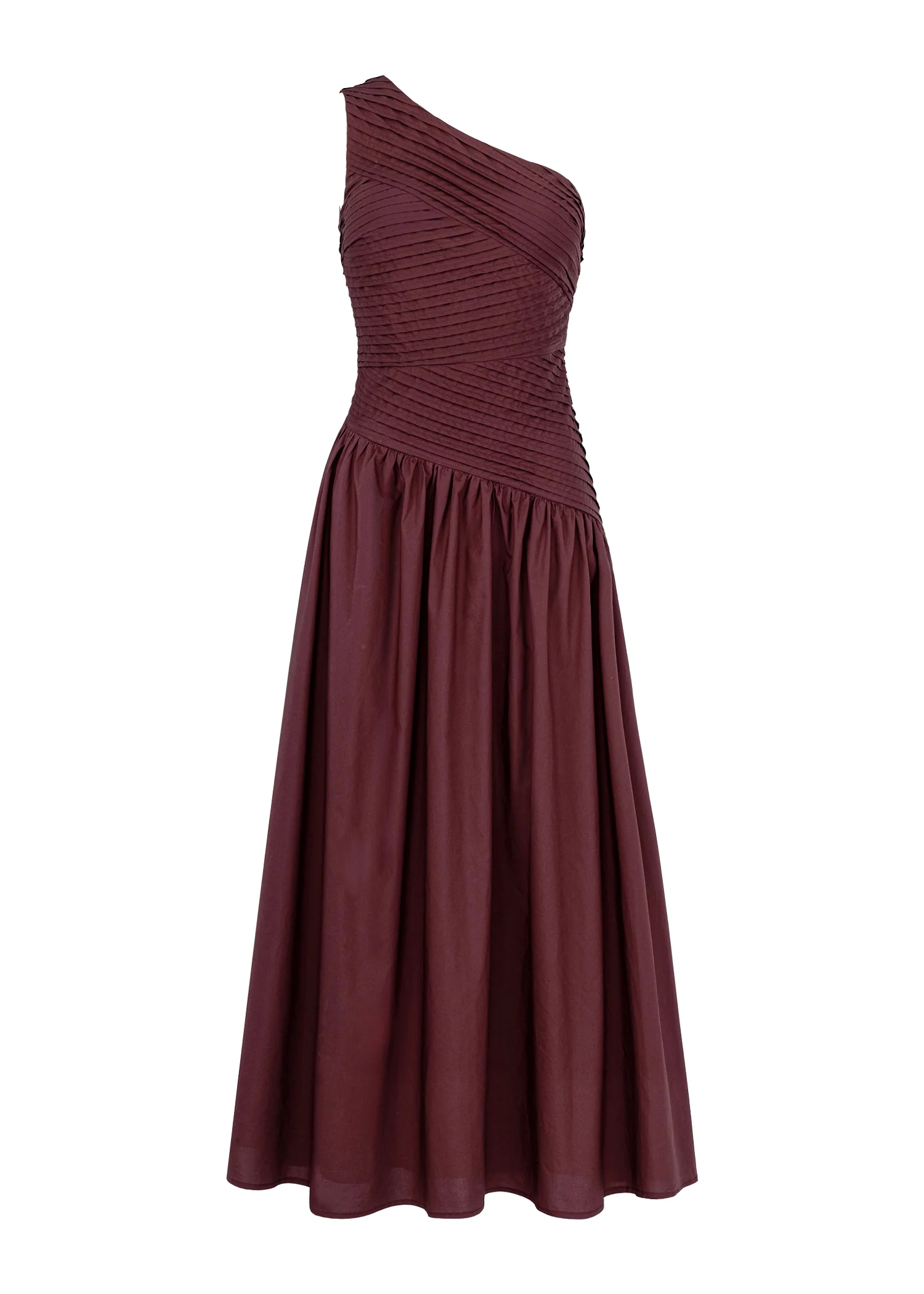 Tazzy One Shoulder Maxi Dress - Burgundy - Image 4
