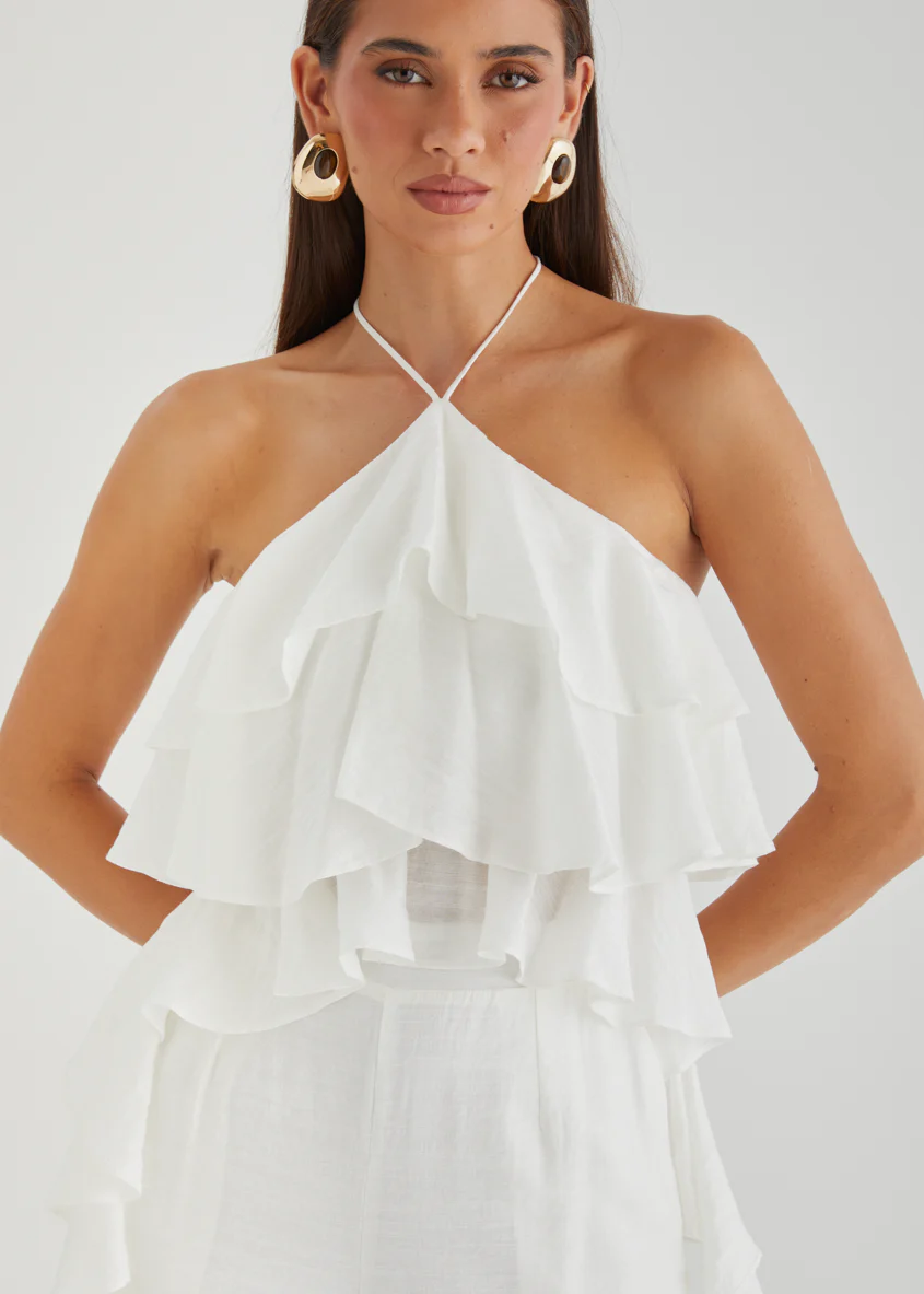 Teisha Halter Crop - White - Image 3