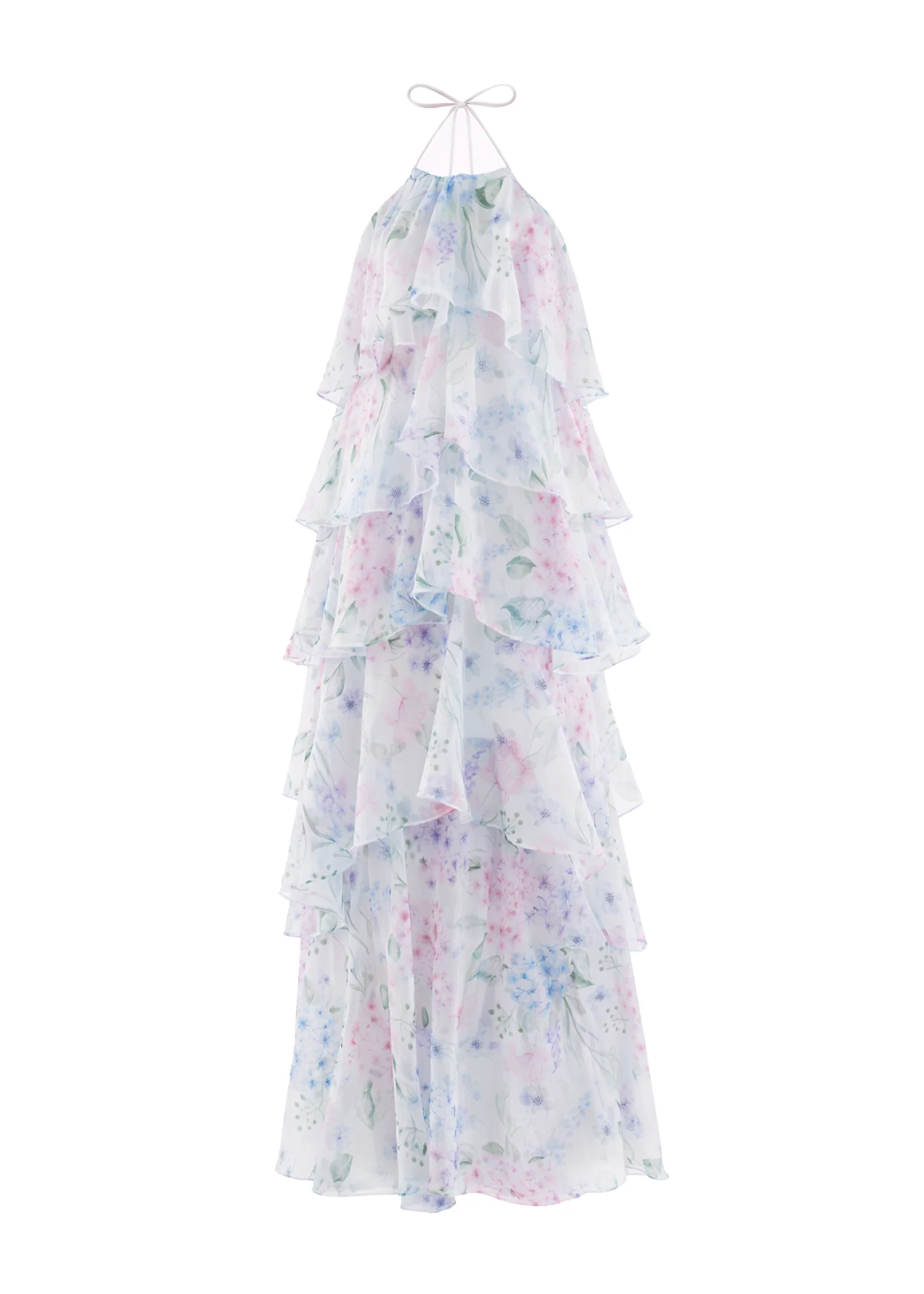 Telaena Halter Maxi Dress - Aqua Floral - Image 2