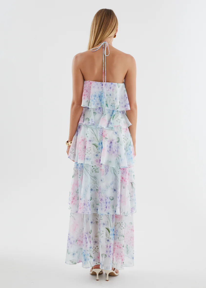 Telaena Halter Maxi Dress - Aqua Floral - Image 8