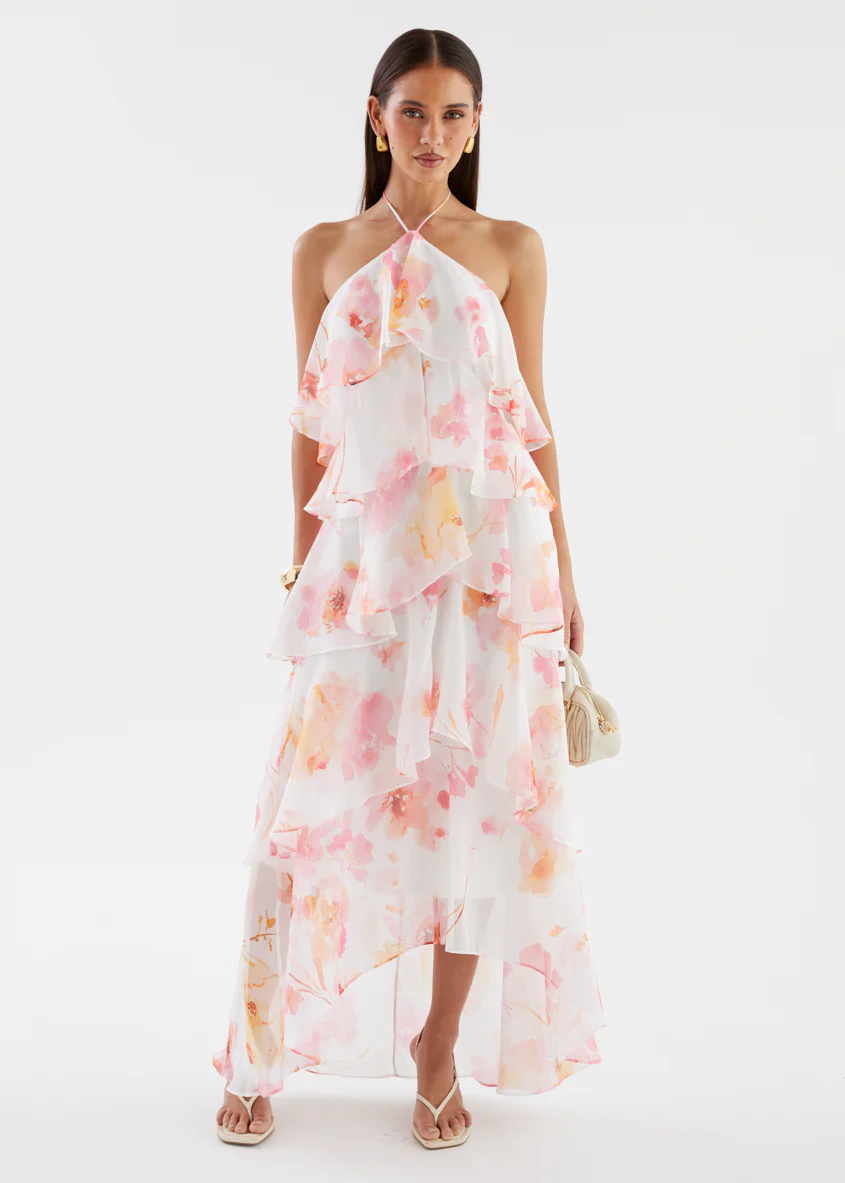 Telaena Halter Maxi Dress - Blush Floral - Image 2
