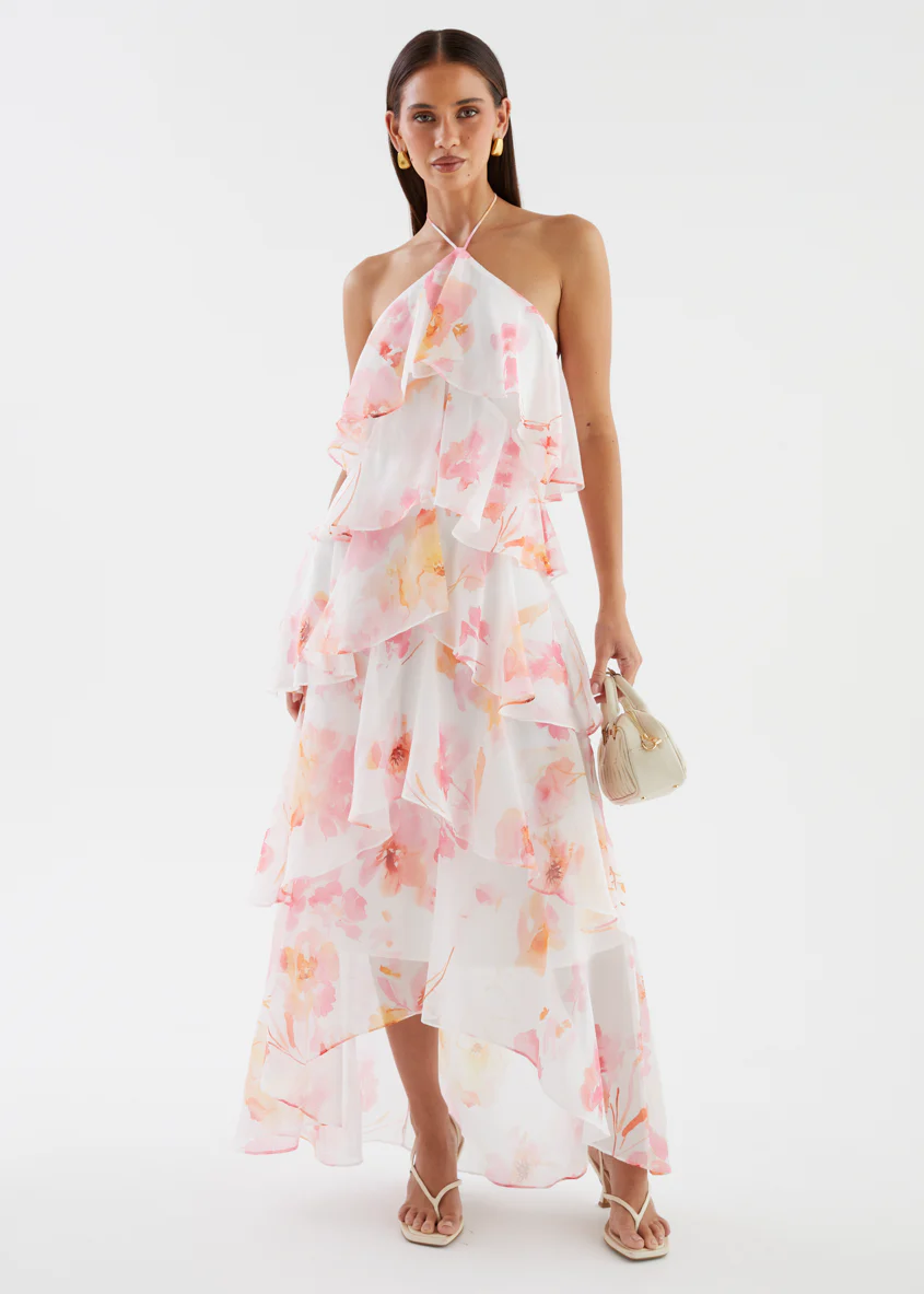 Telaena Halter Maxi Dress - Blush Floral - Image 4